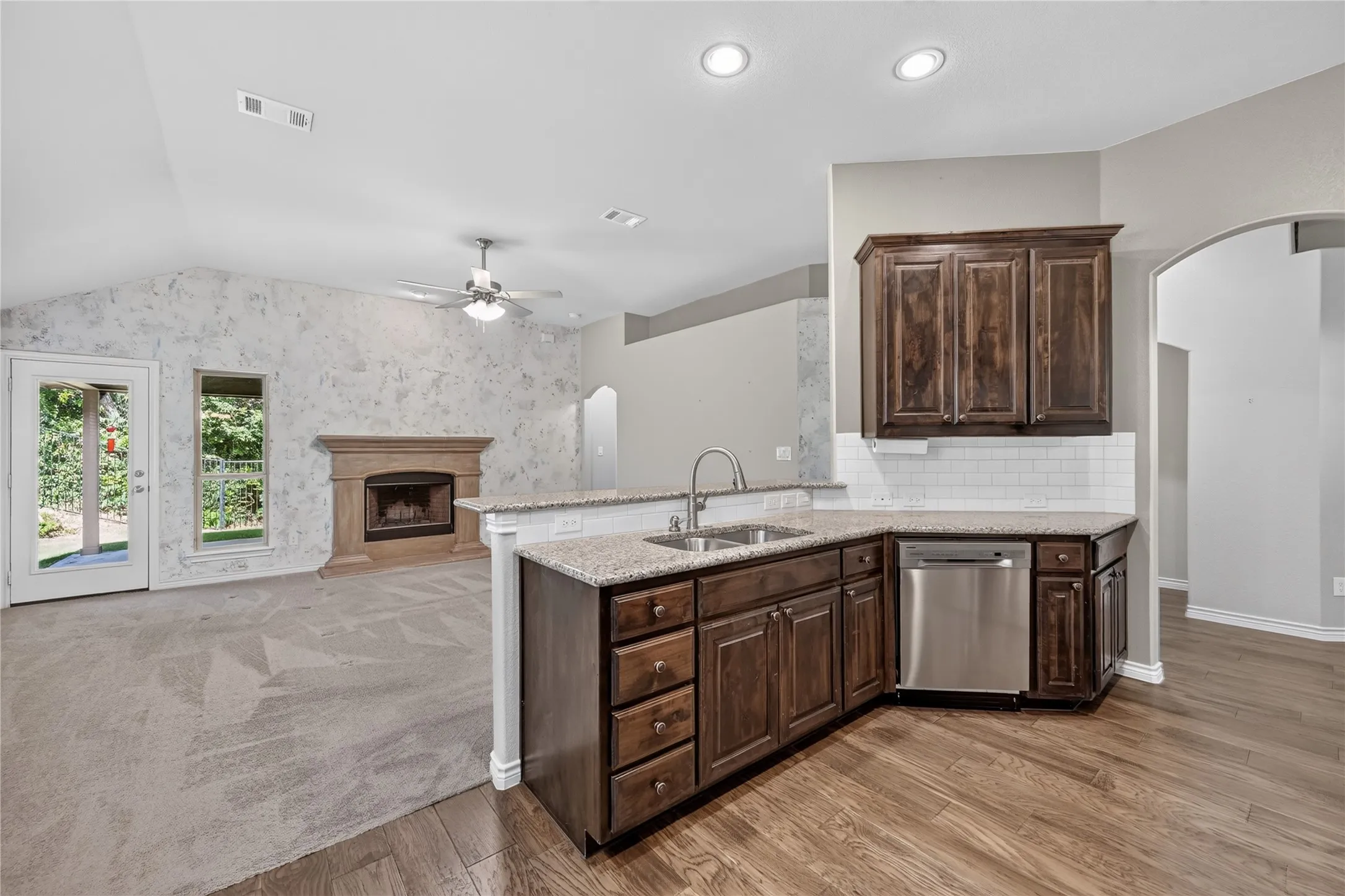 Kitchen Open to Living Area