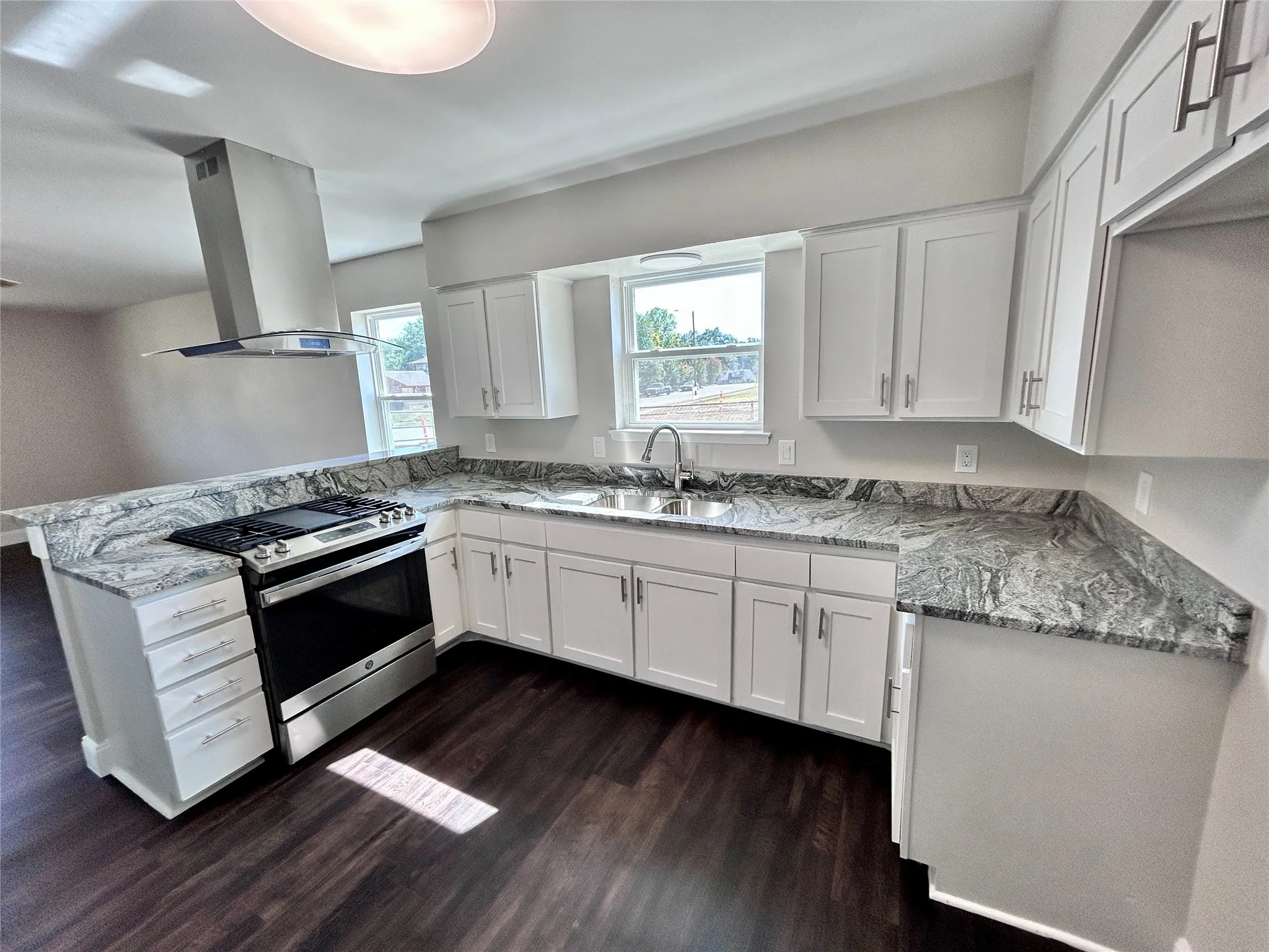 Plenty of natural light and cabinet space.