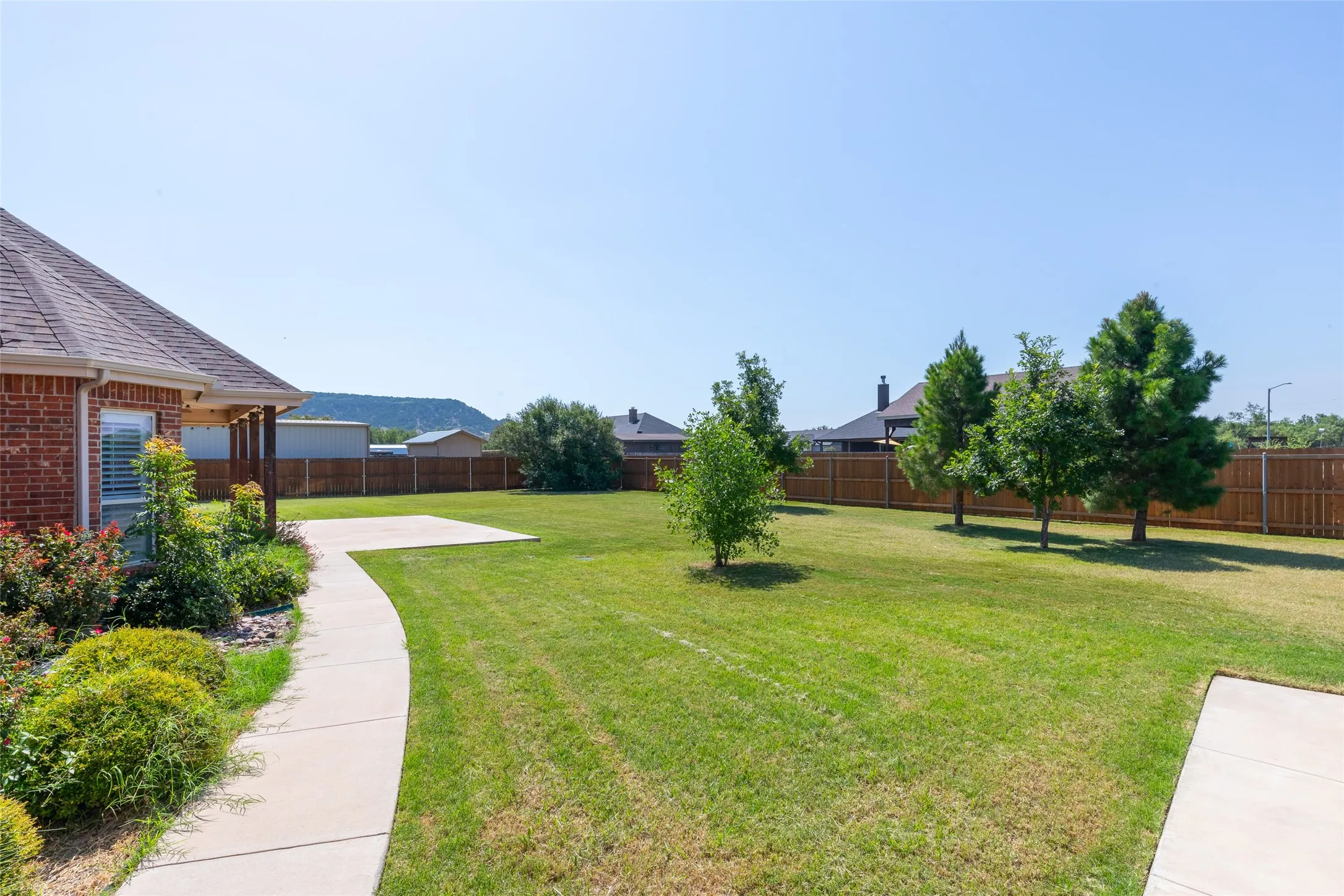 Landscaped backyard
