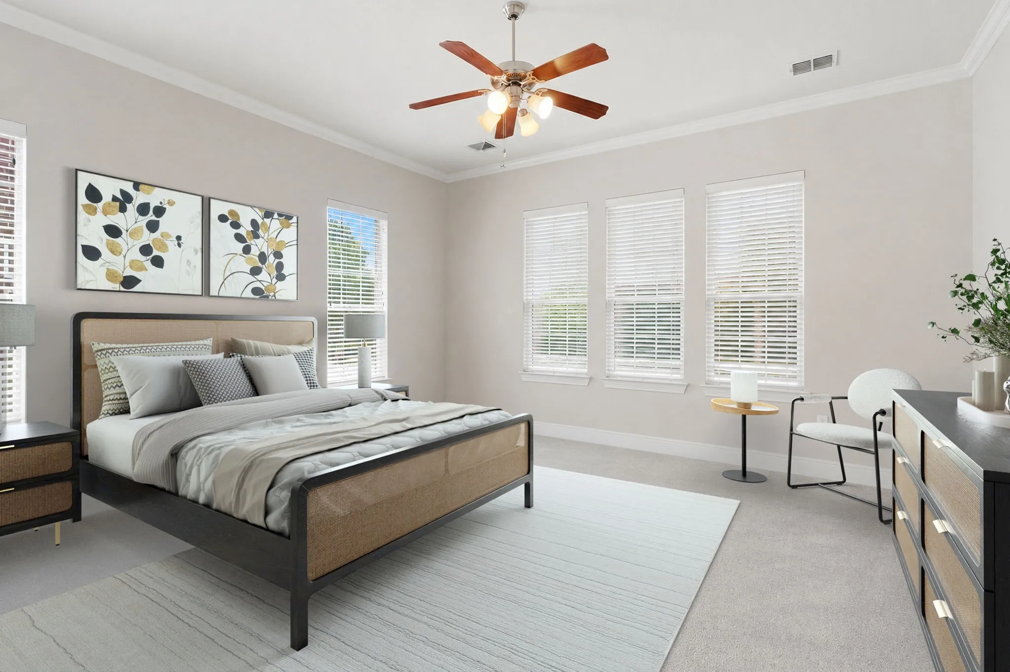 Large Downstairs Primary Bedroom Which Has Been Virtually Staged.