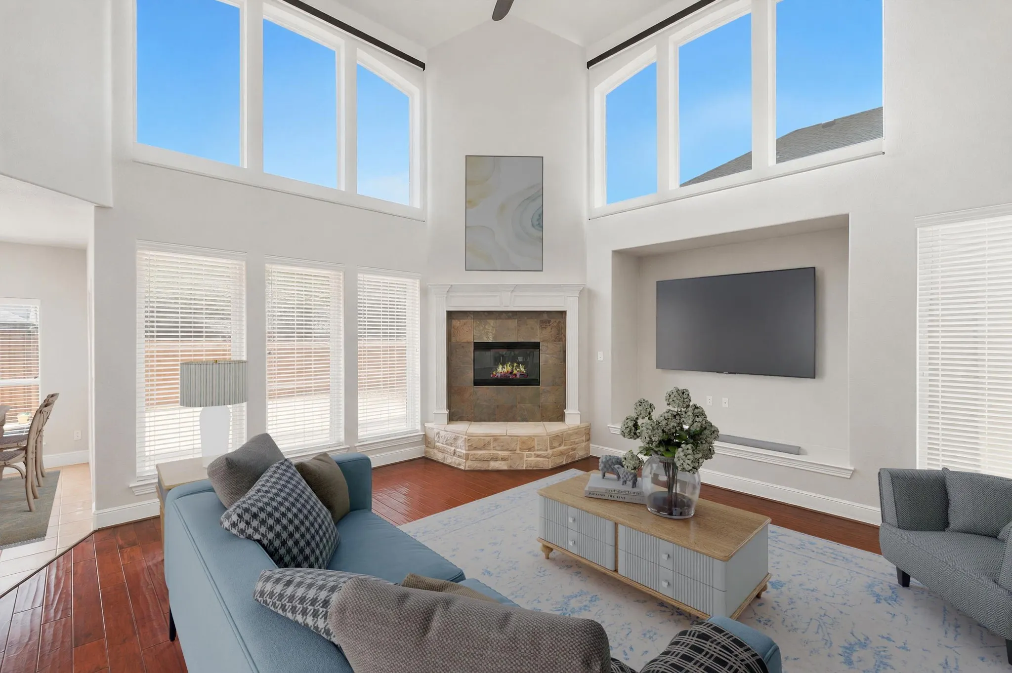 Tons Of Natural Light With A Huge Wall Of Window In Family Room Which Has Been Virtually Staged.