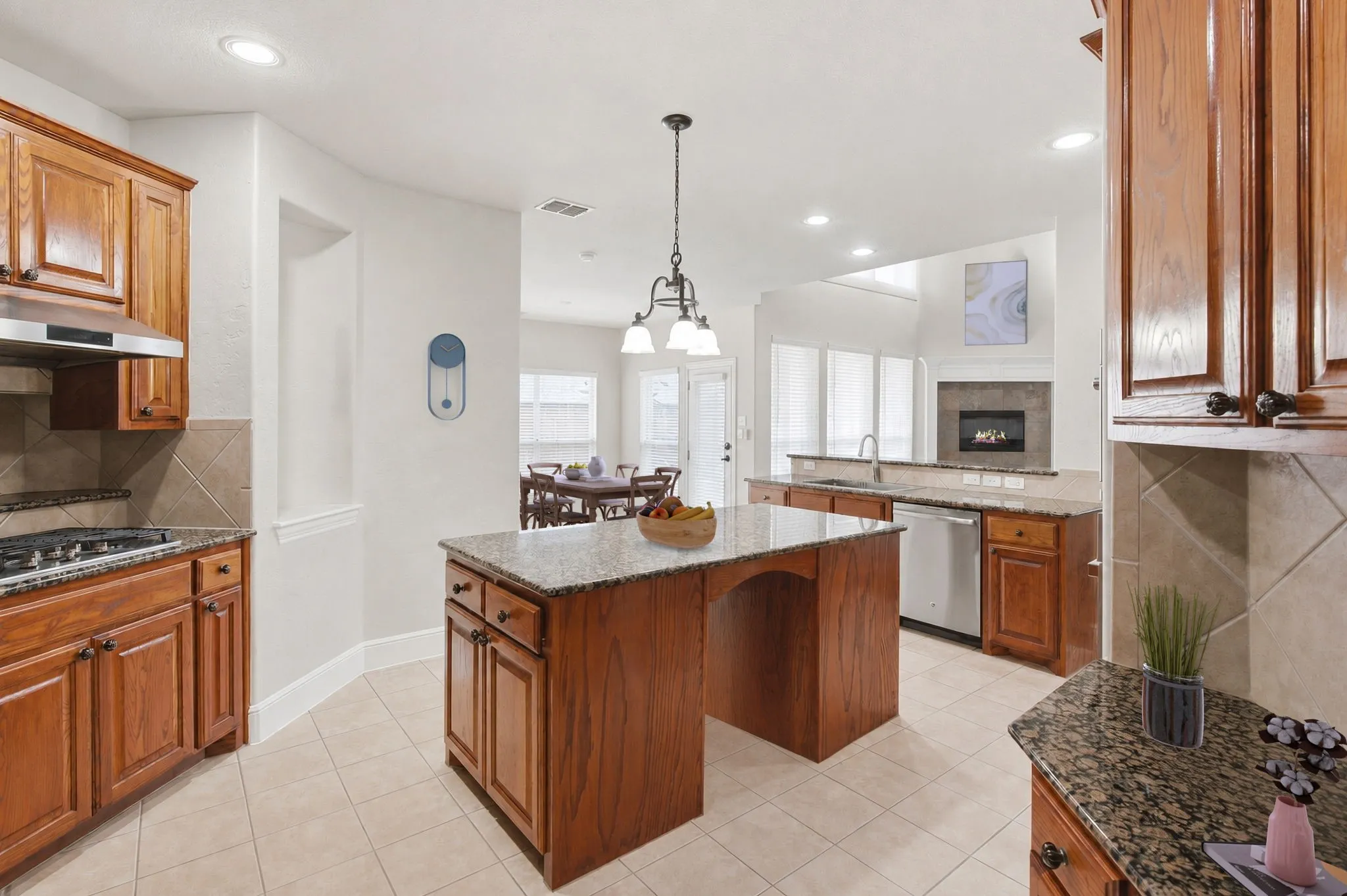 Kitchen With A Few Items That Were Added Virtually.  Breakfast Room Which Has Been Virtually Staged.
