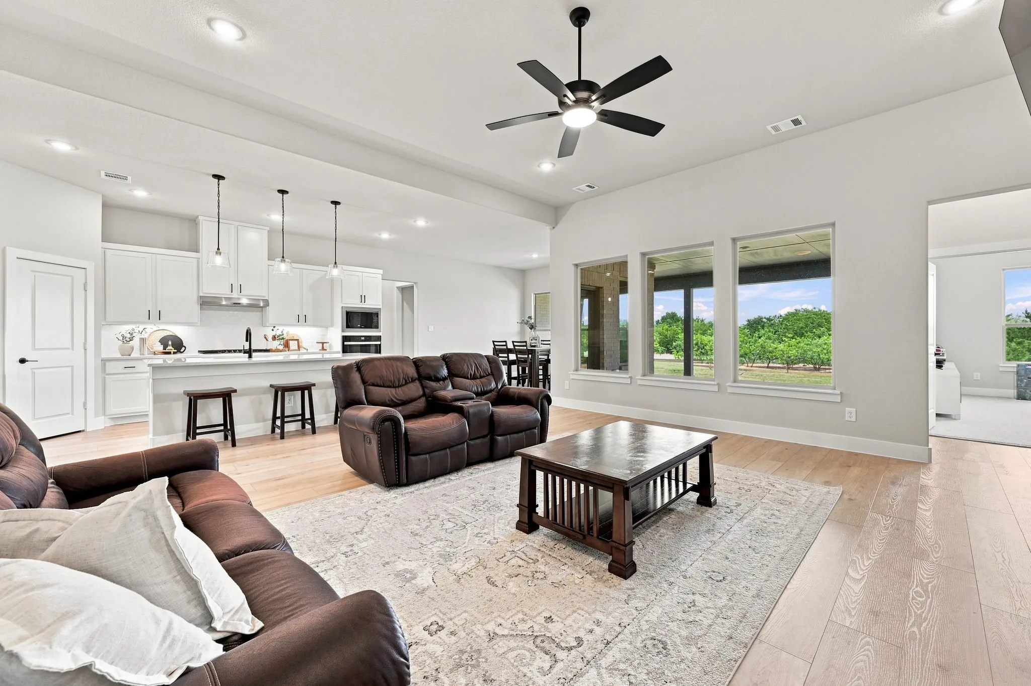 The open concept plan lets you be a part of the conversation.