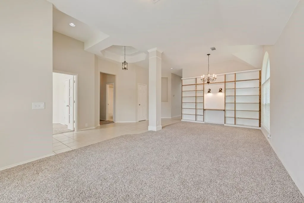 Formal Living room and Formal Dining Room with built-in shelves