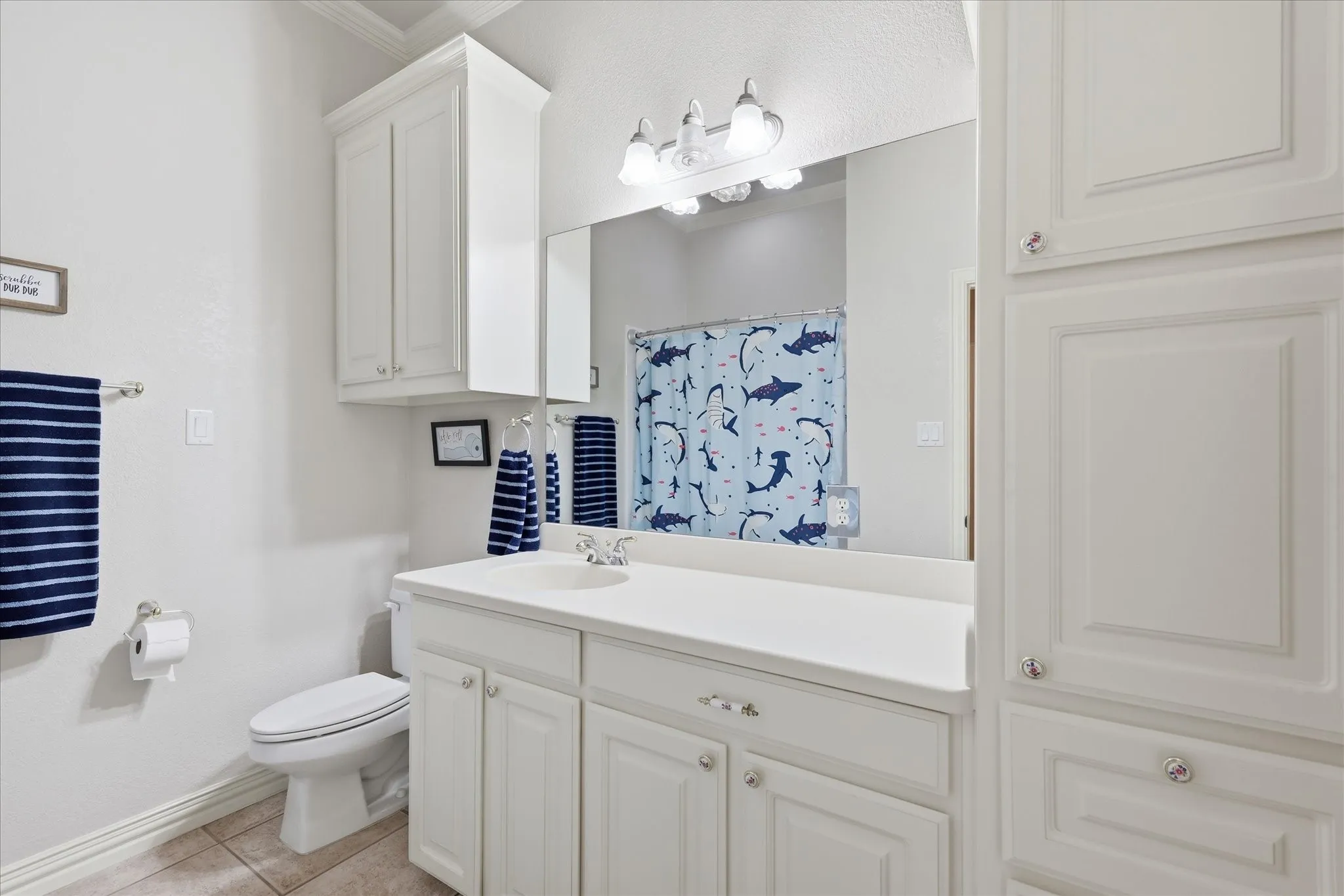 Bathroom 3. Cabinetry, mirrored and well lit