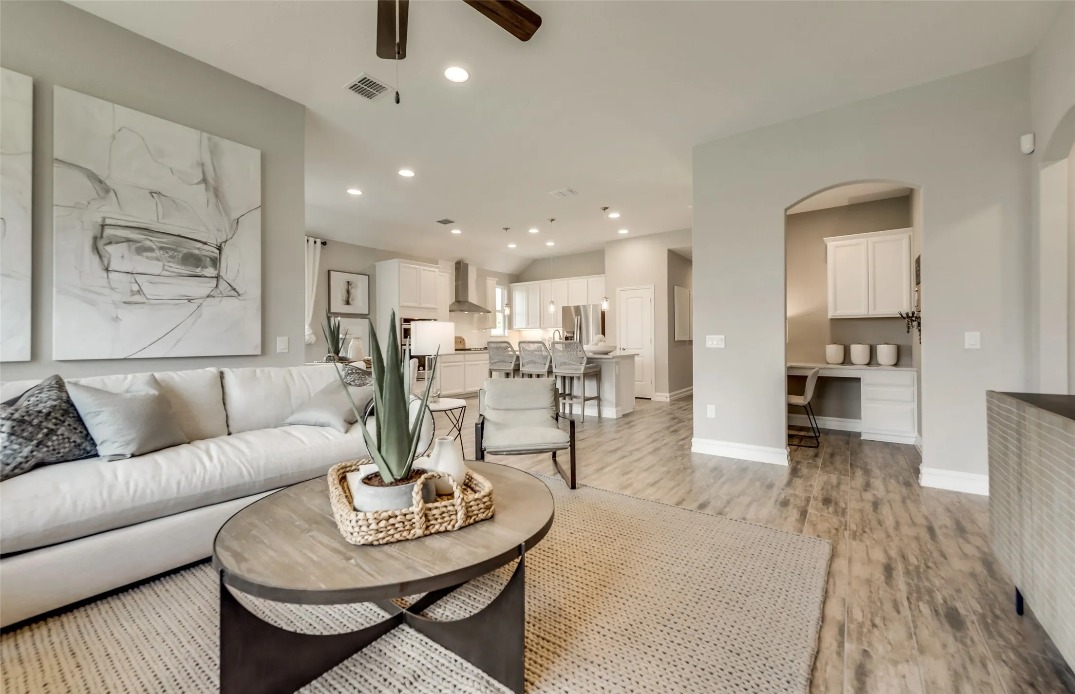 *Model Representation - Gathering room with view of main living areas