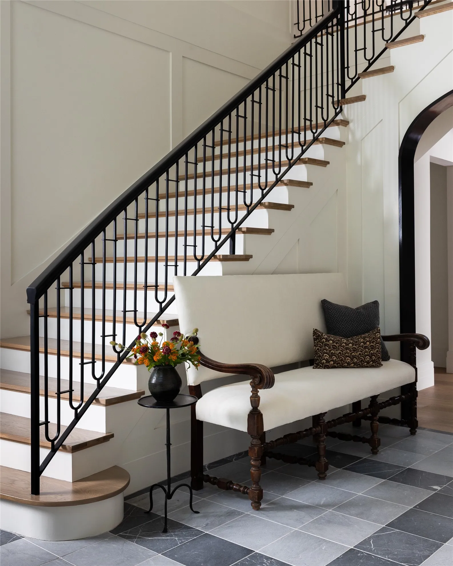 Italian Marble, Custom Iron Railing