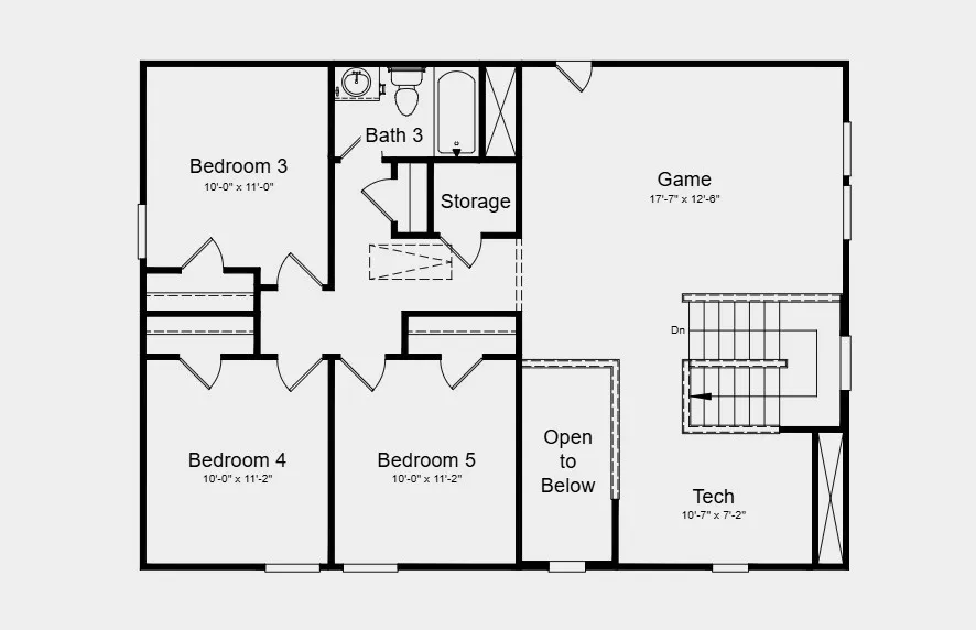 Second Floor Plan - Additional Highlights Include: GE laundry package, refrigerator, and whole house blinds
