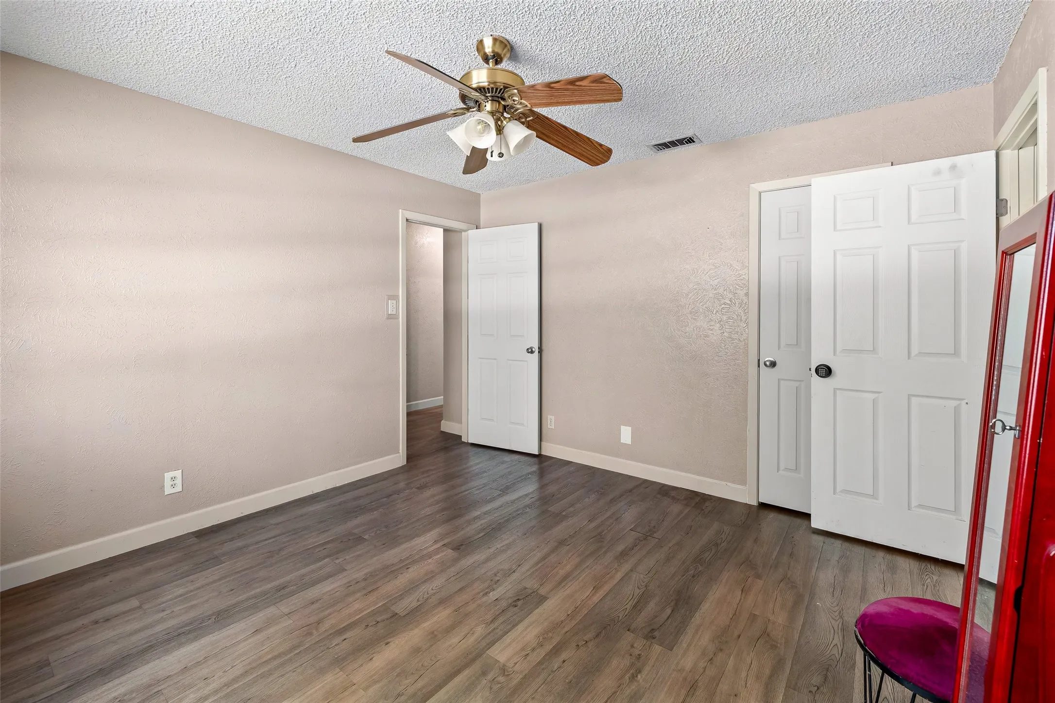 Natural light and walk in closet