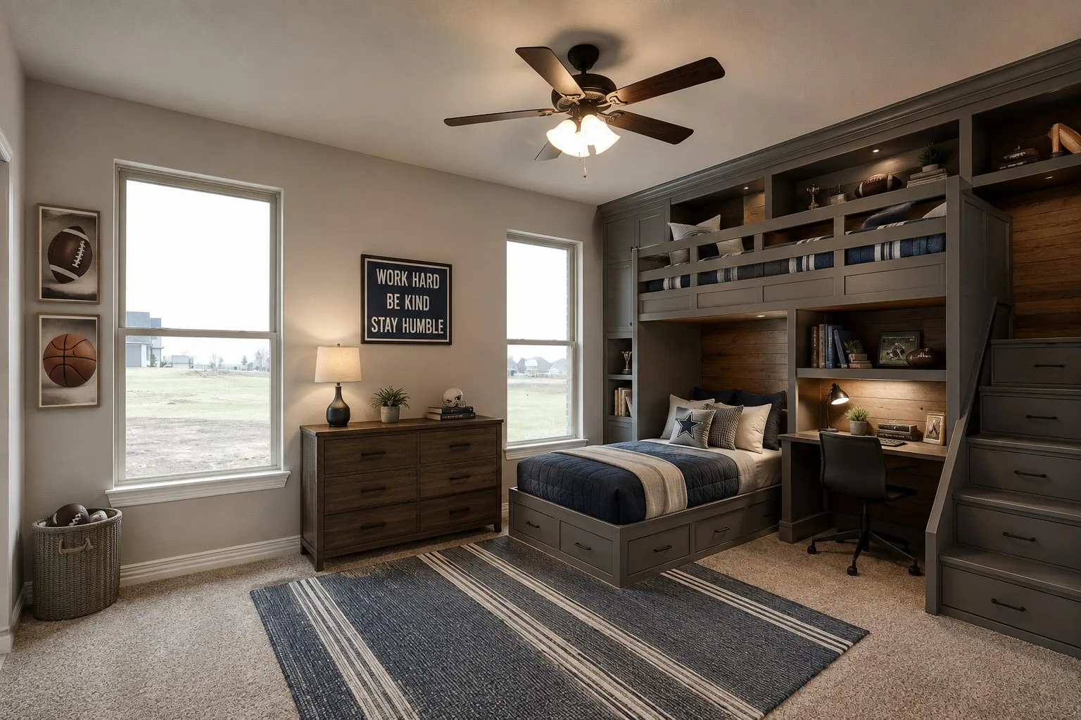 Virtually Staged 2nd bedroom