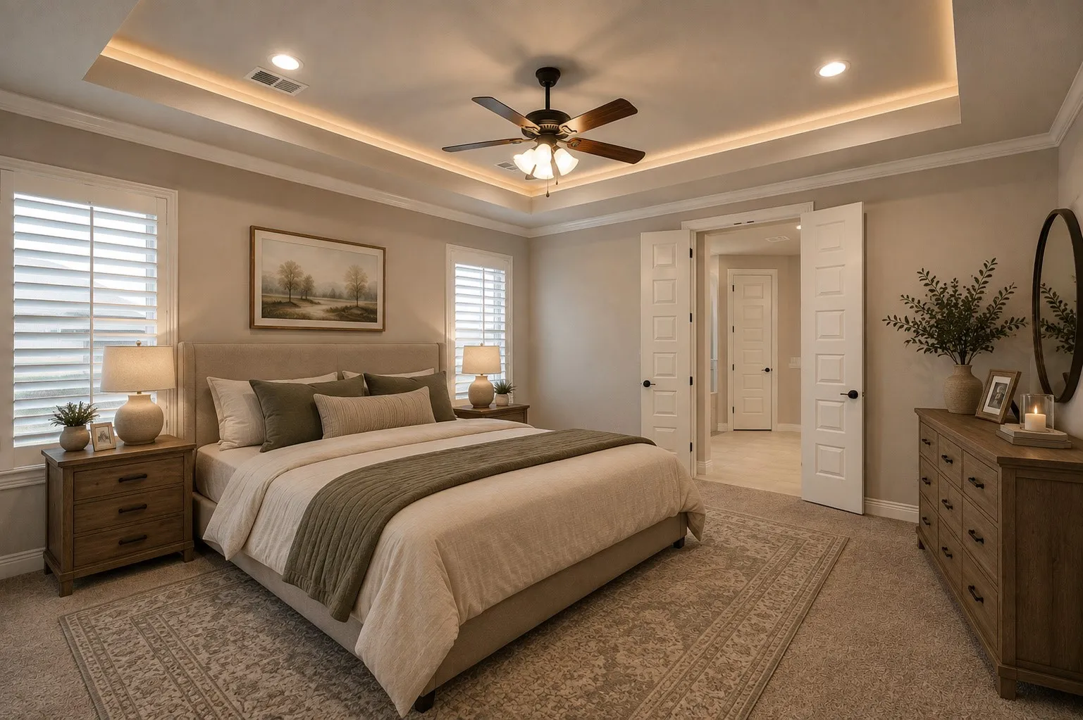 Virtually Staged Primary bedroom