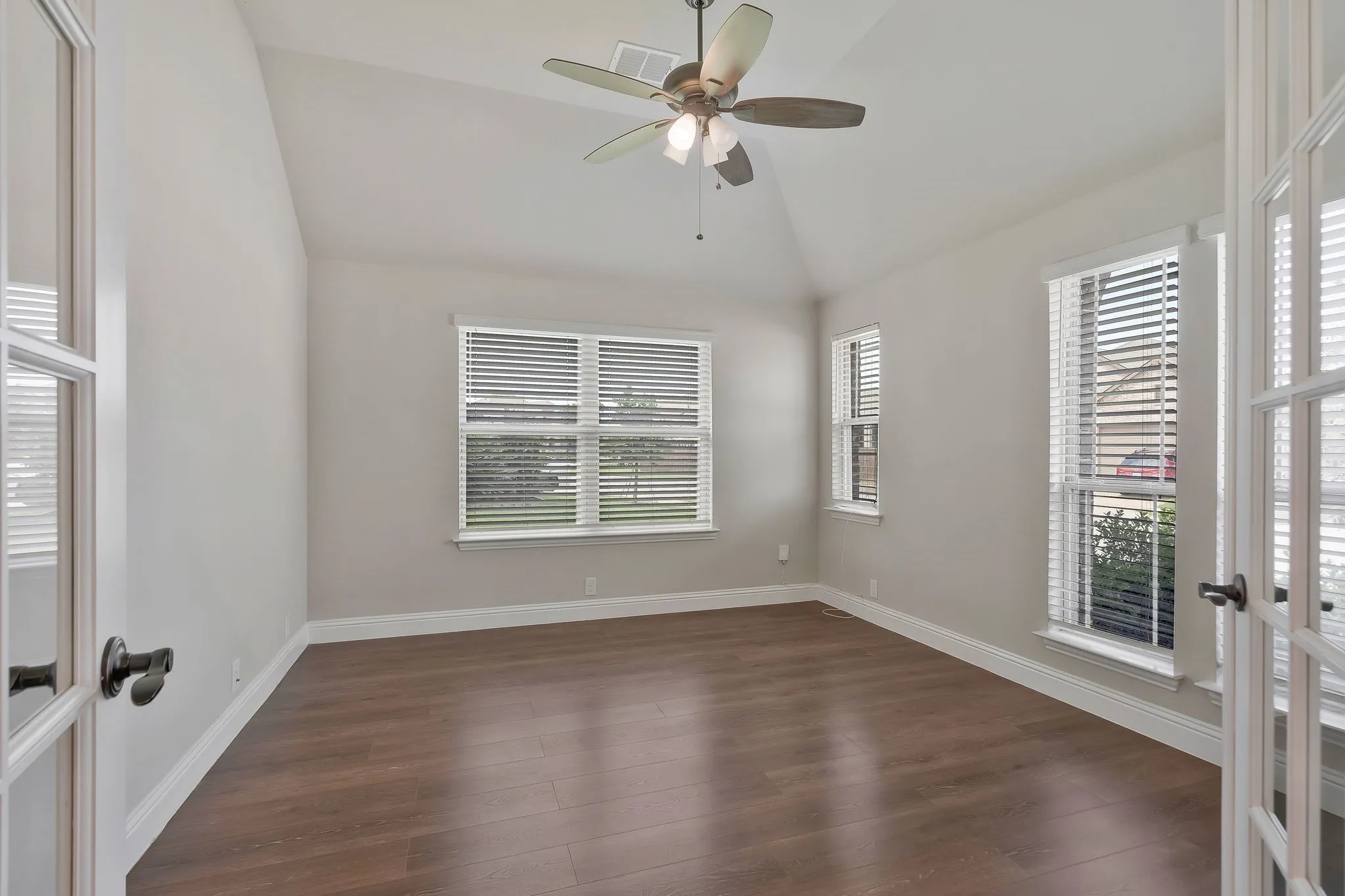 A private office is at the front of the home.