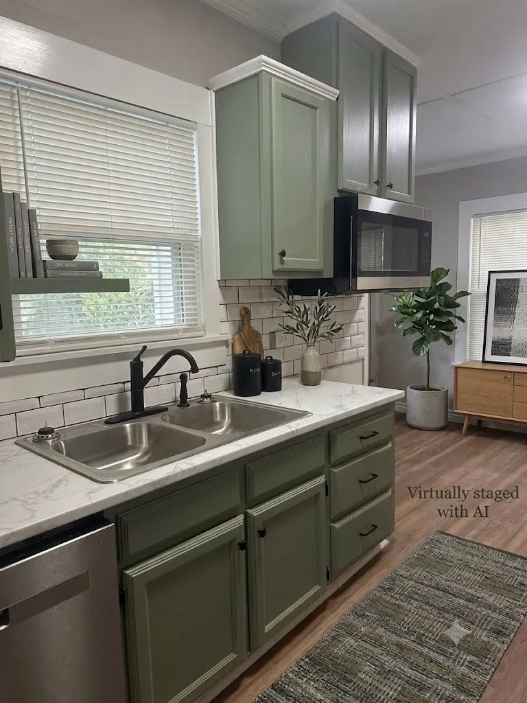 Virtually staged kitchen