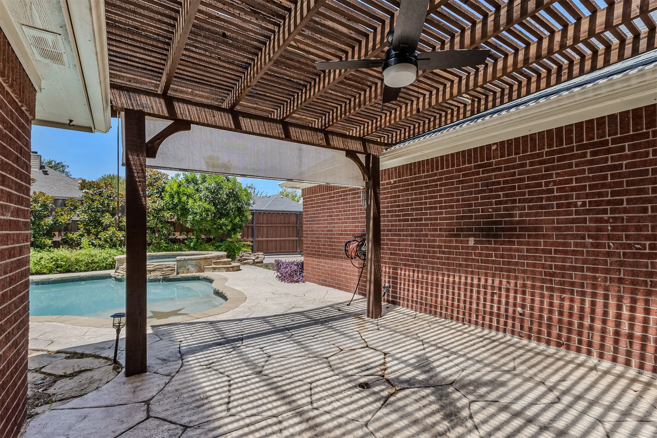 Pergola covered patio