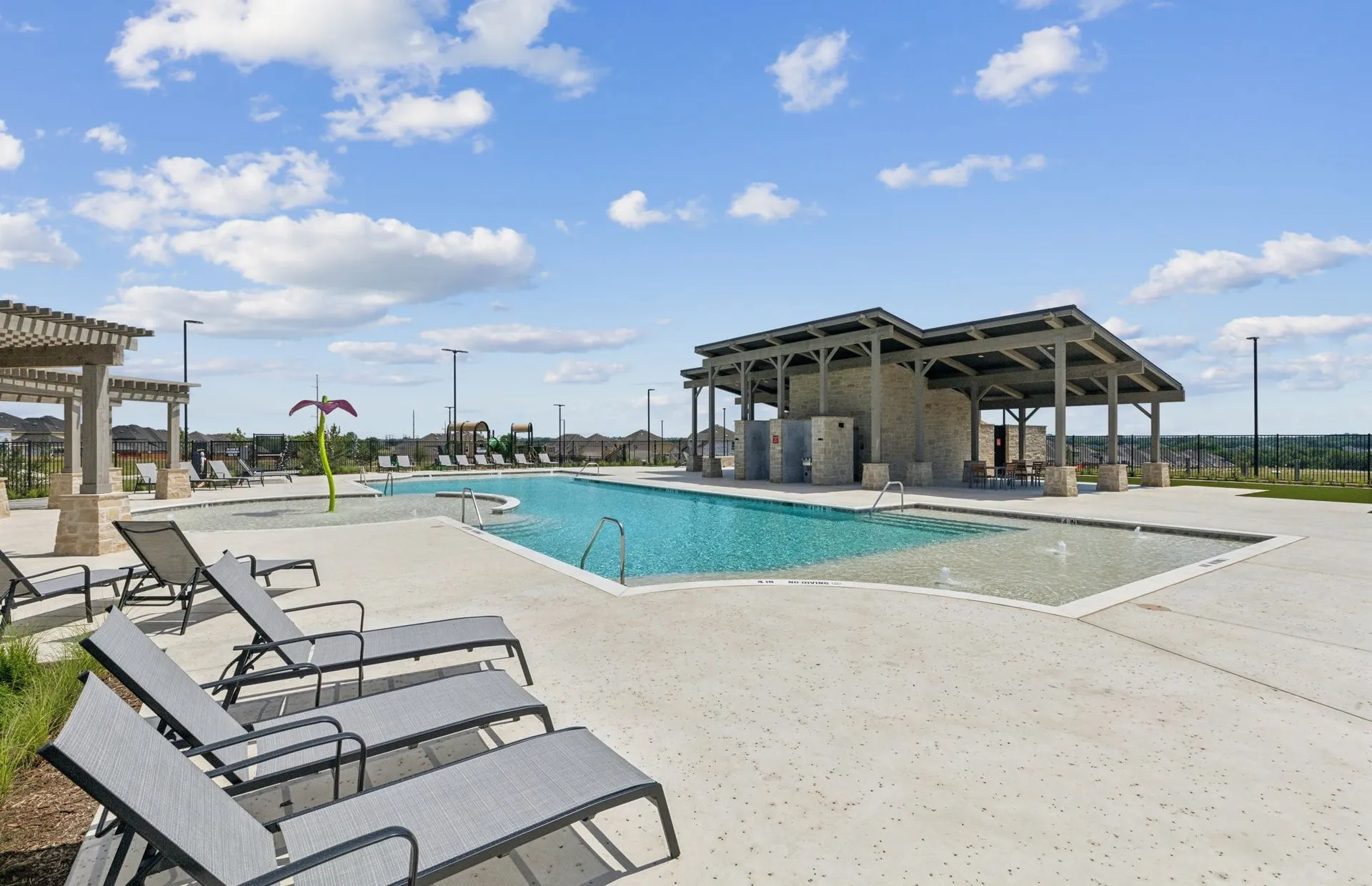 Lounge chairs by the pool