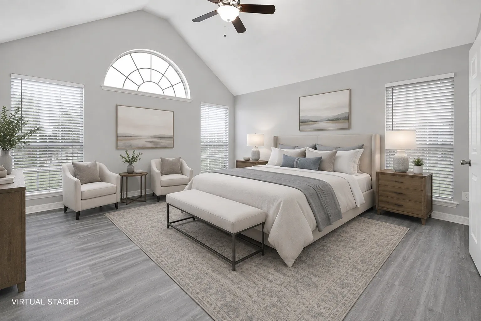 Virtually Staged Primary Bedroom