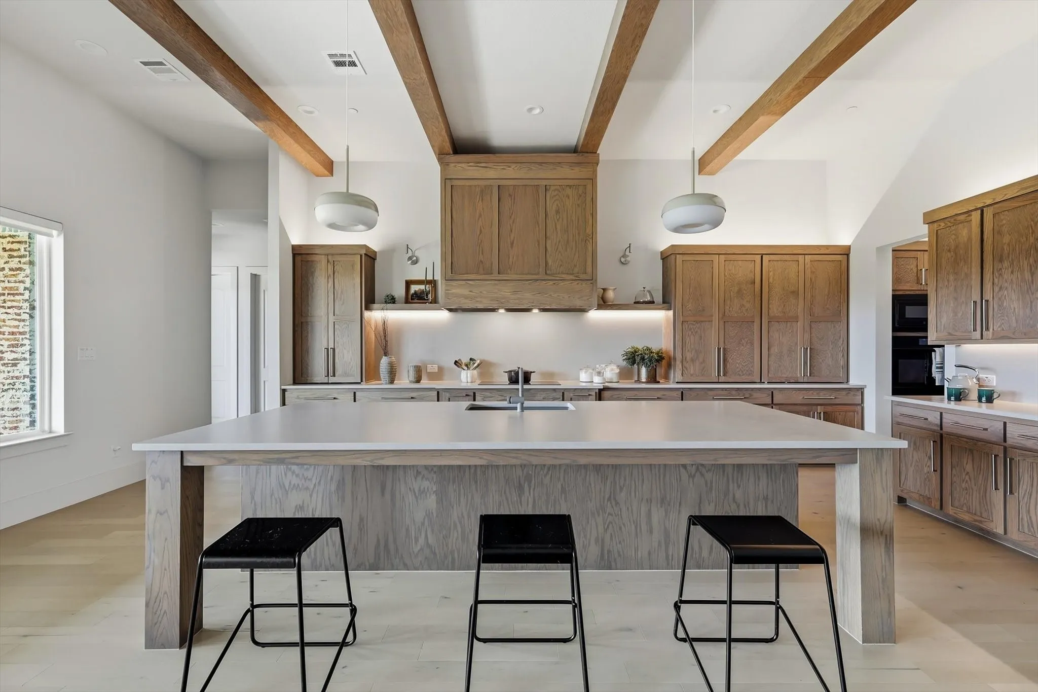 11' island with Ivory White Hones Quartz Countertops