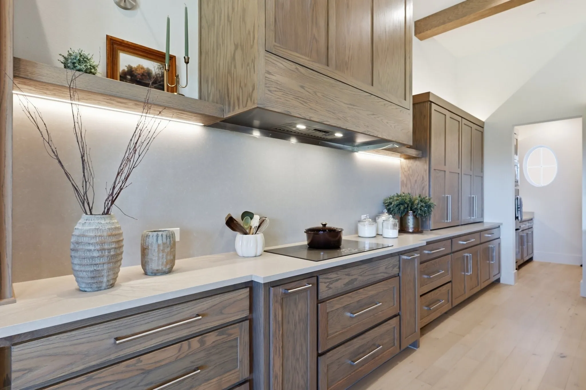 Induction range is app controlled and is pre-plumbed for gas