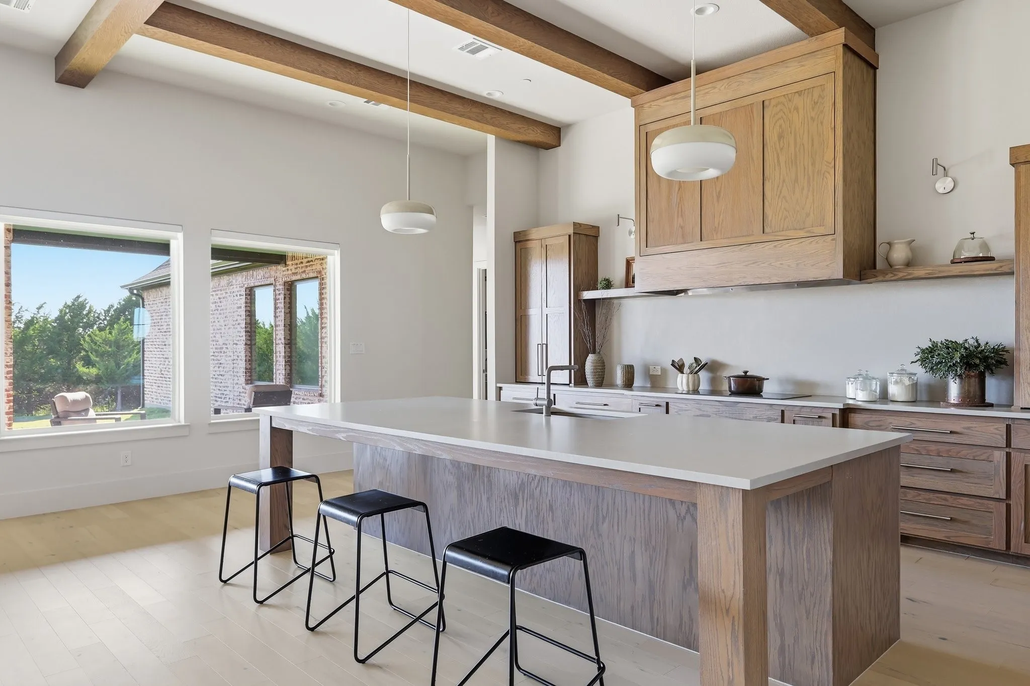 Enjoy views of your private backyard and patio while you cook