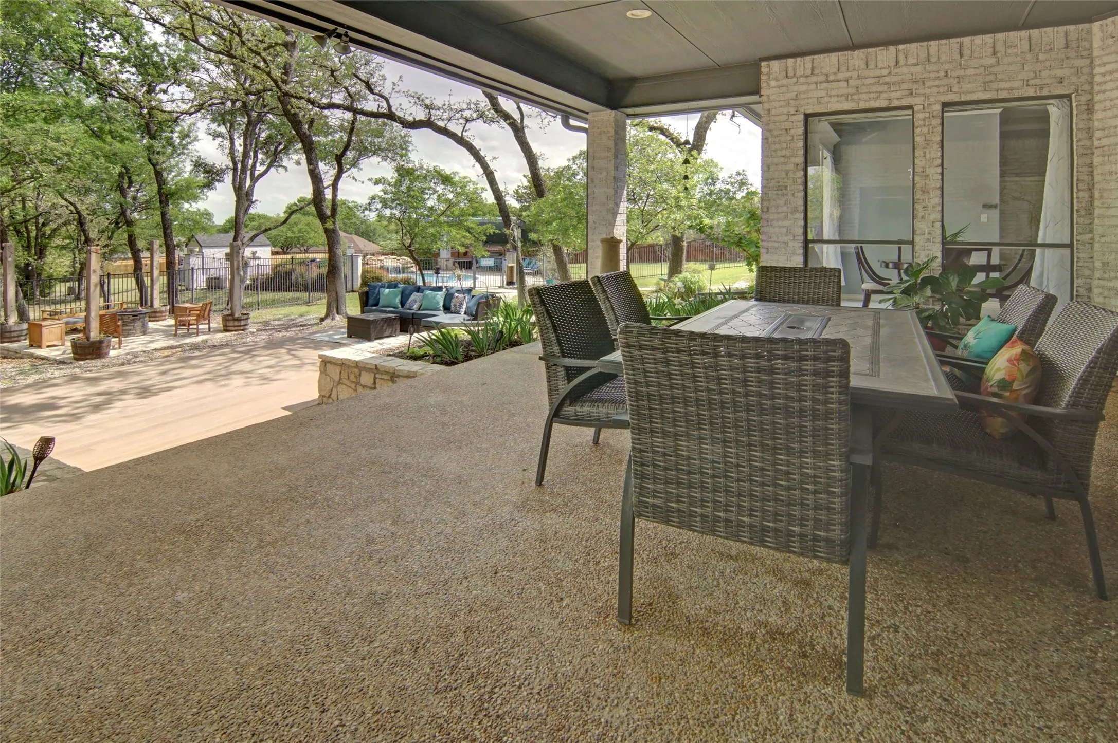 How about dinner on your large back patio with family and friends?