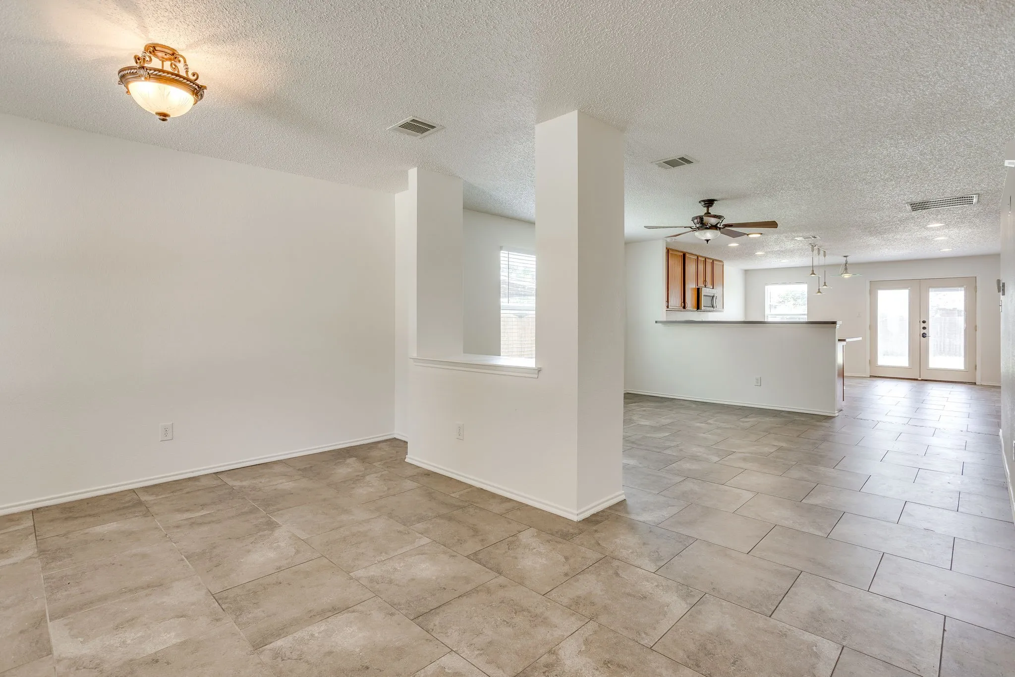 Dining area without virtually staged furniture