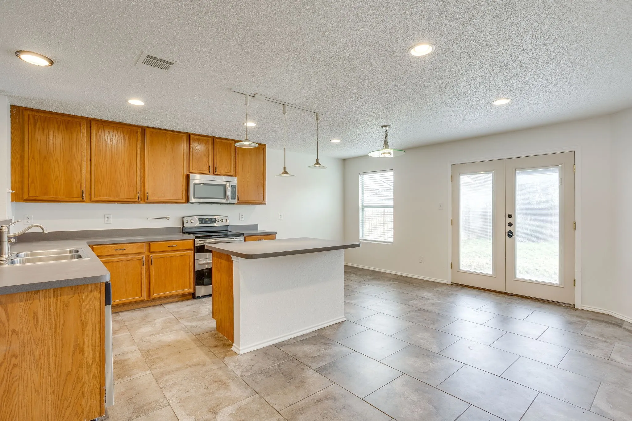 Kitchen without virtually staged furniture.