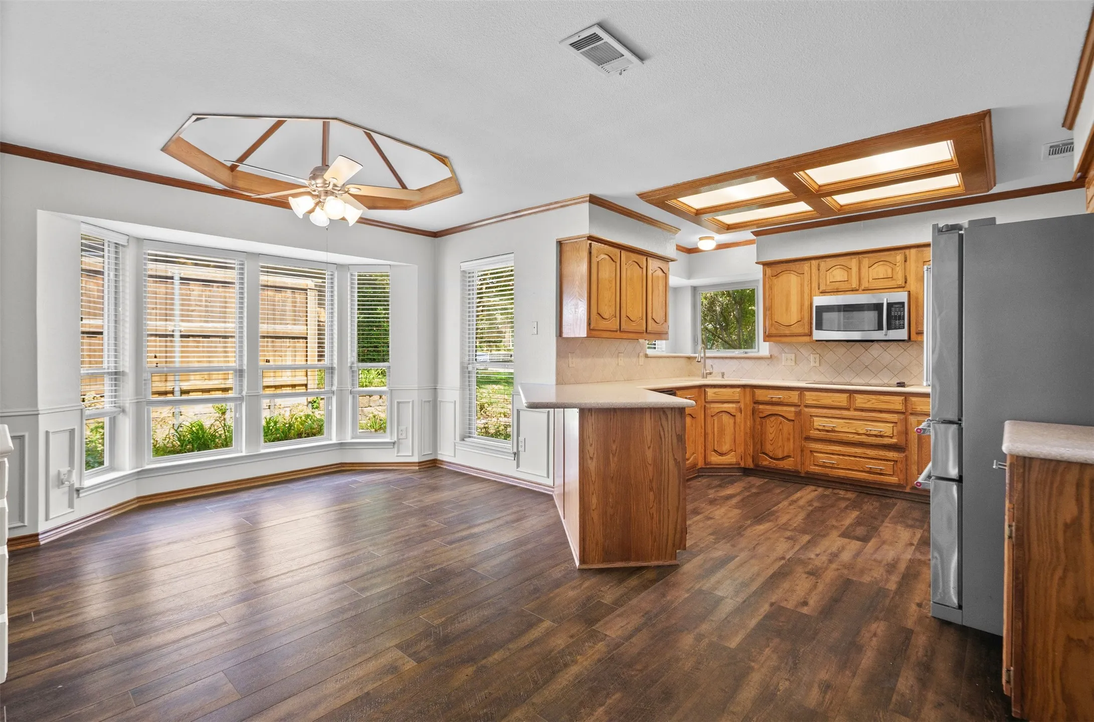 Oversized kitchen with tons of natural light