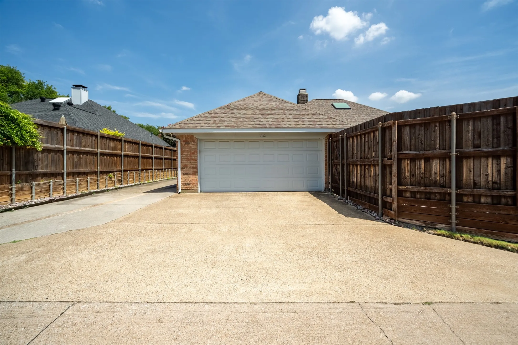 2 car garage with extended driveway