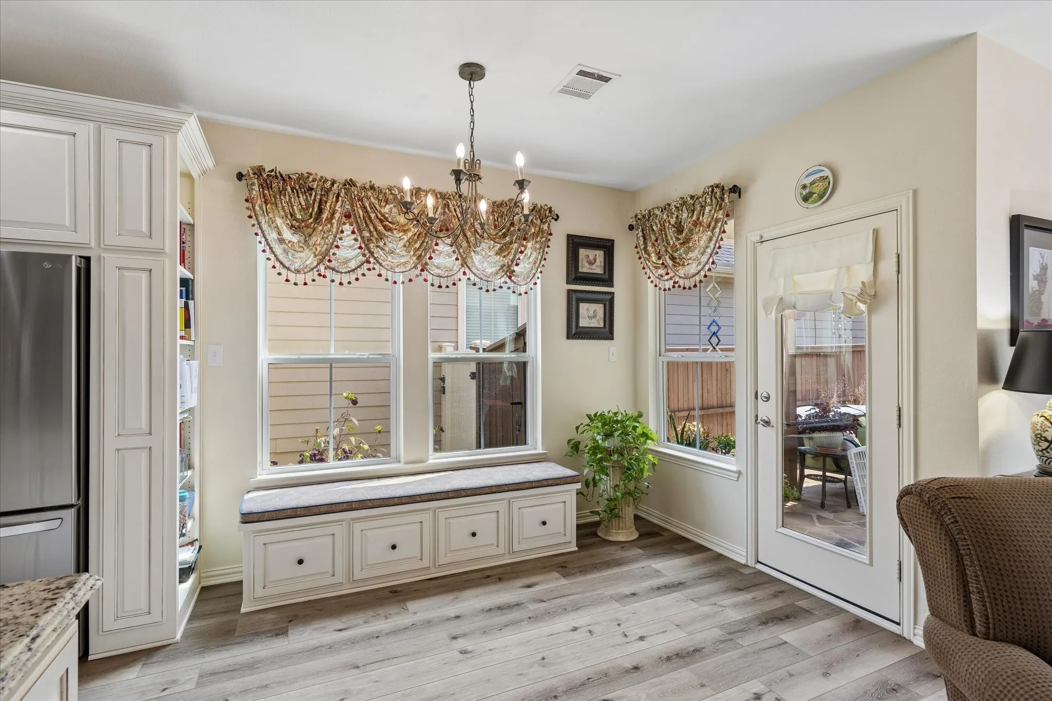 Have breakfast over looking the patio or have your coffee on the patio.