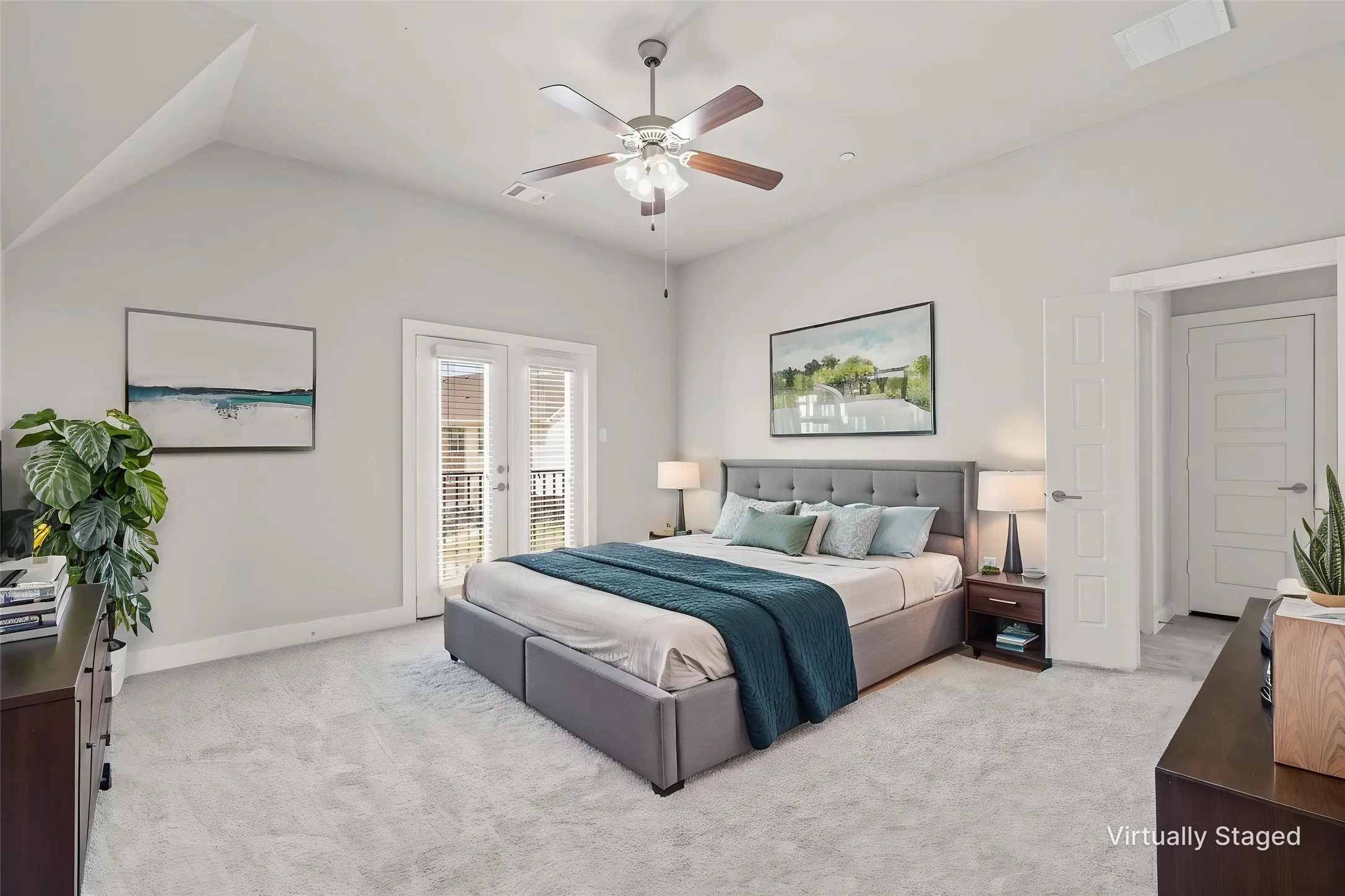 Primary bedroom virtually staged