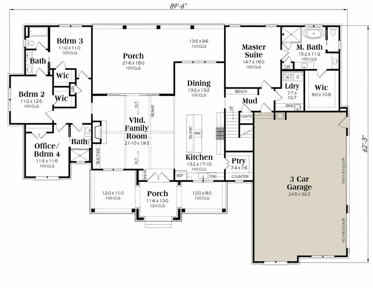 Proposed floor plan. The completed home will be built substantially in accordance with this design. Minor adjustments may be made as required by engineering, building codes, or construction requirements.