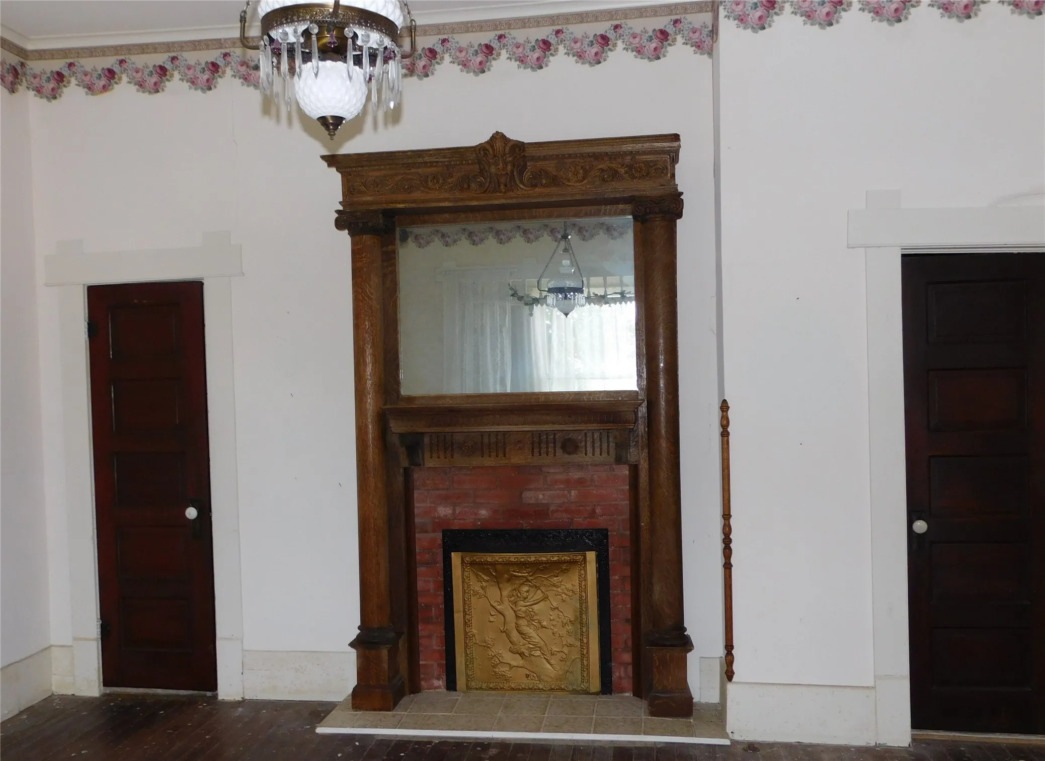 Bedroom 2 fireplace mantle