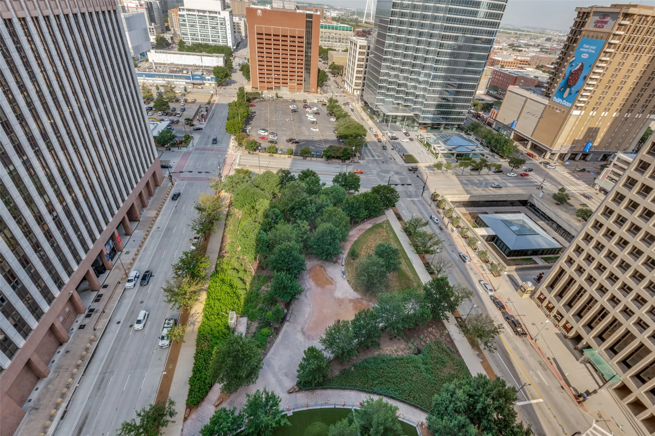 View of Civic Garden Park from terrace
