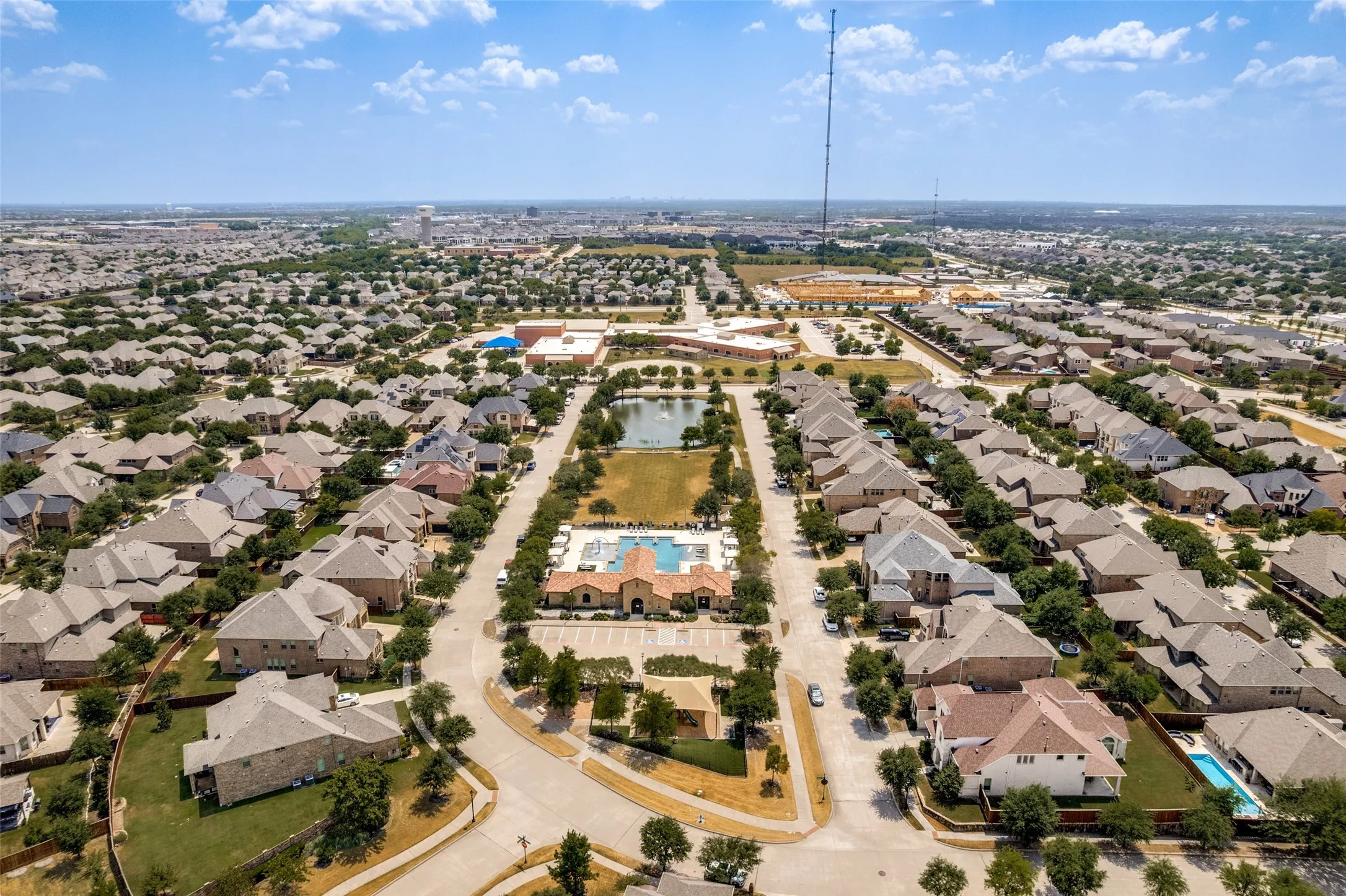 community pool and pond