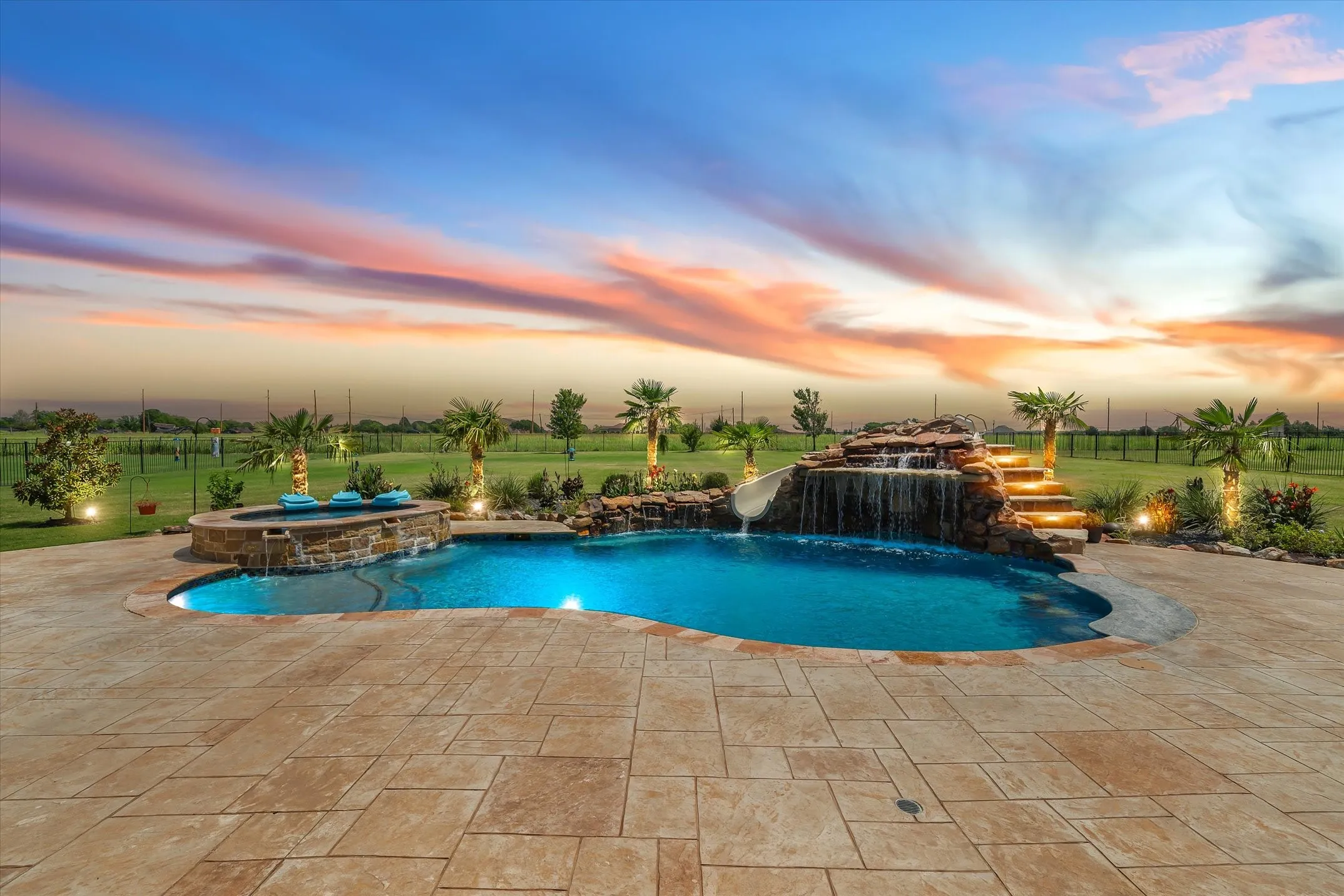 Heated saltwater pool at 413 Cattle Barron Drive, Rockwall, Tx, Rockwall County, Chisholm Crossing