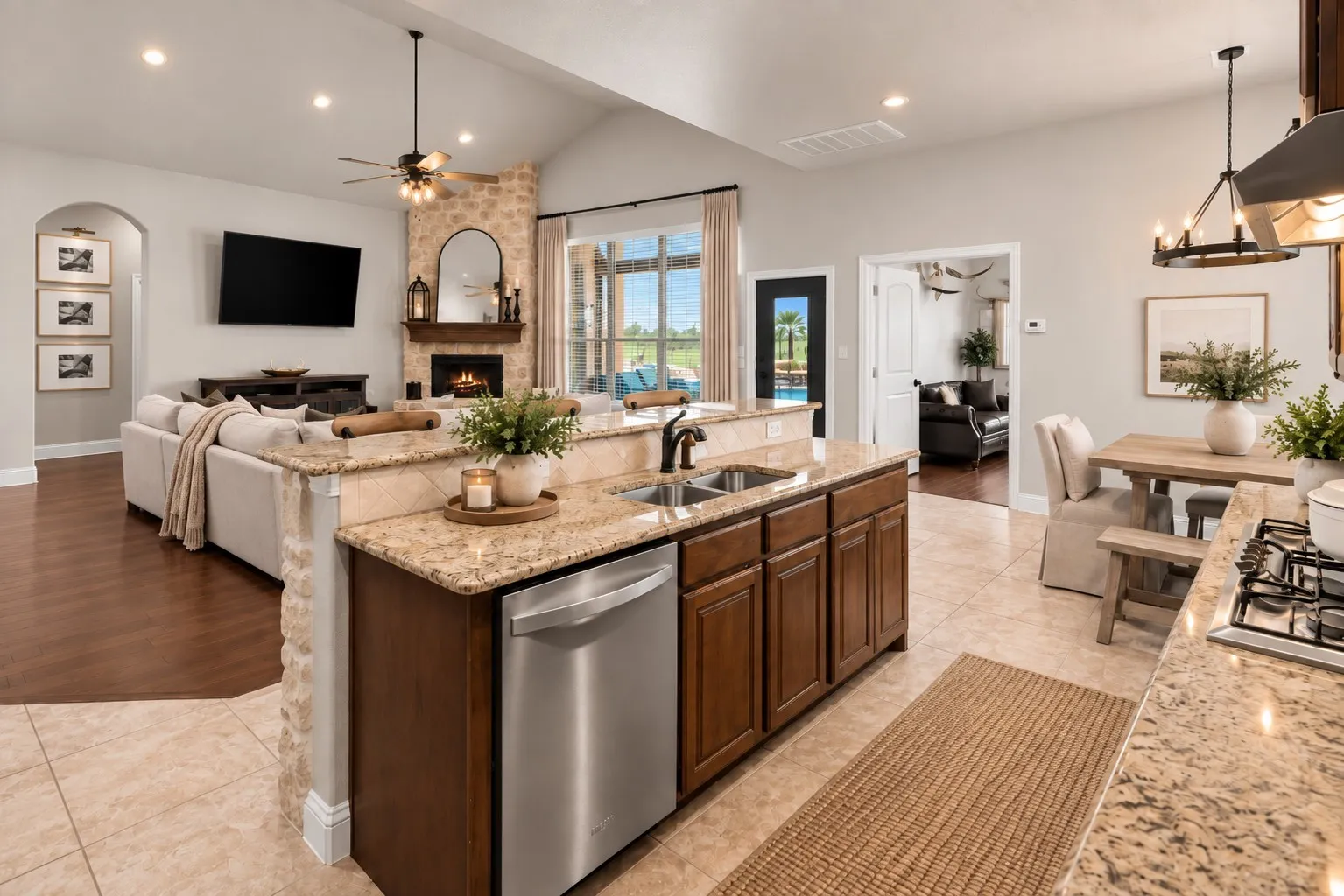 Kitchen at 413 Cattle Barron Drive, Rockwall, Tx, Rockwall County, Chisholm Crossing. Virtual staging utilized.