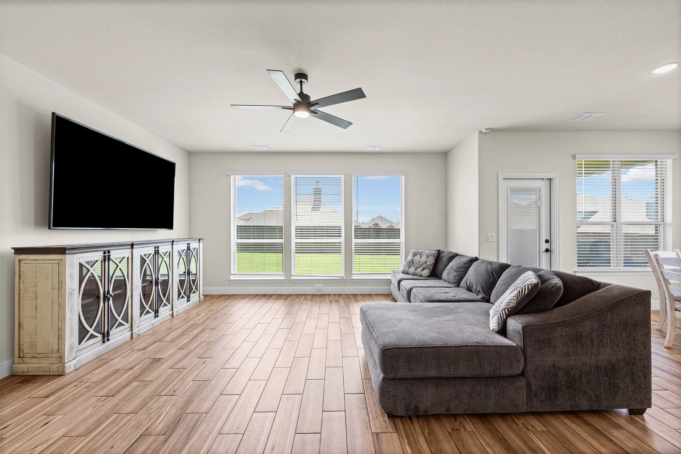 So much natural lighting and look at those beautiful floors!