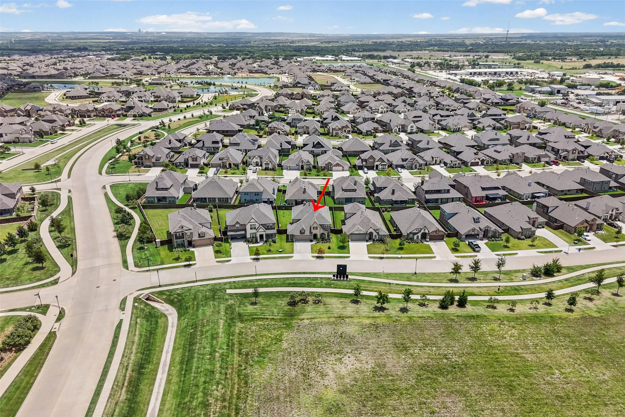 Near walking trails, schools, community pool and park, and across the street from green space