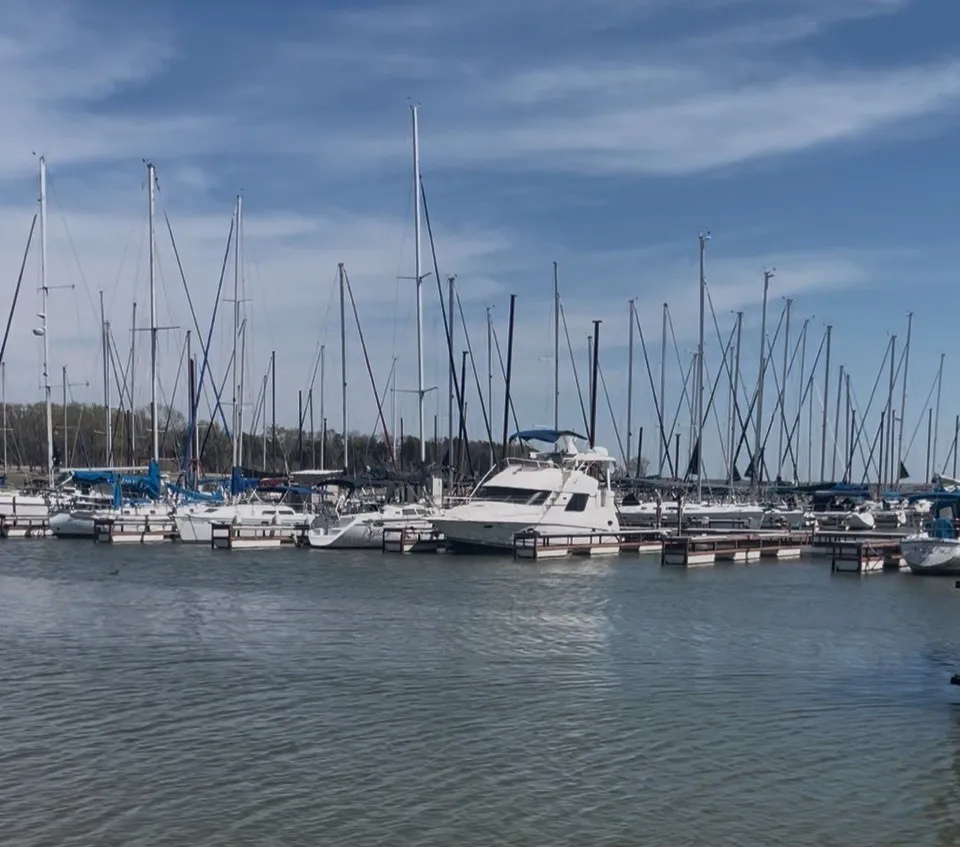 Nearby Cedar Mills Marina boat dock and boat ramp.