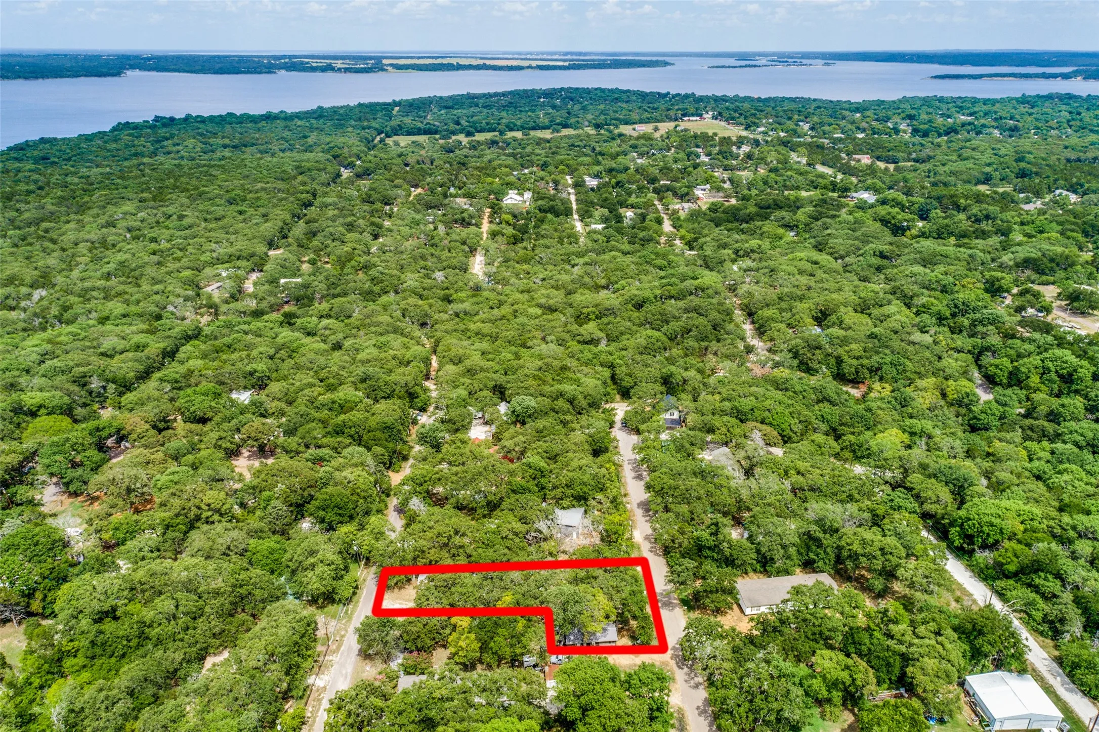 Aerial view featuring Lake Texoma