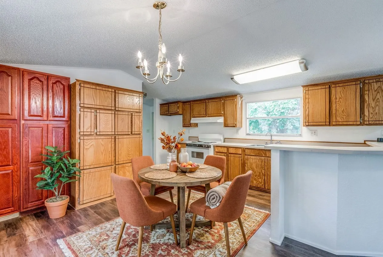 Virtually Staged dining room.