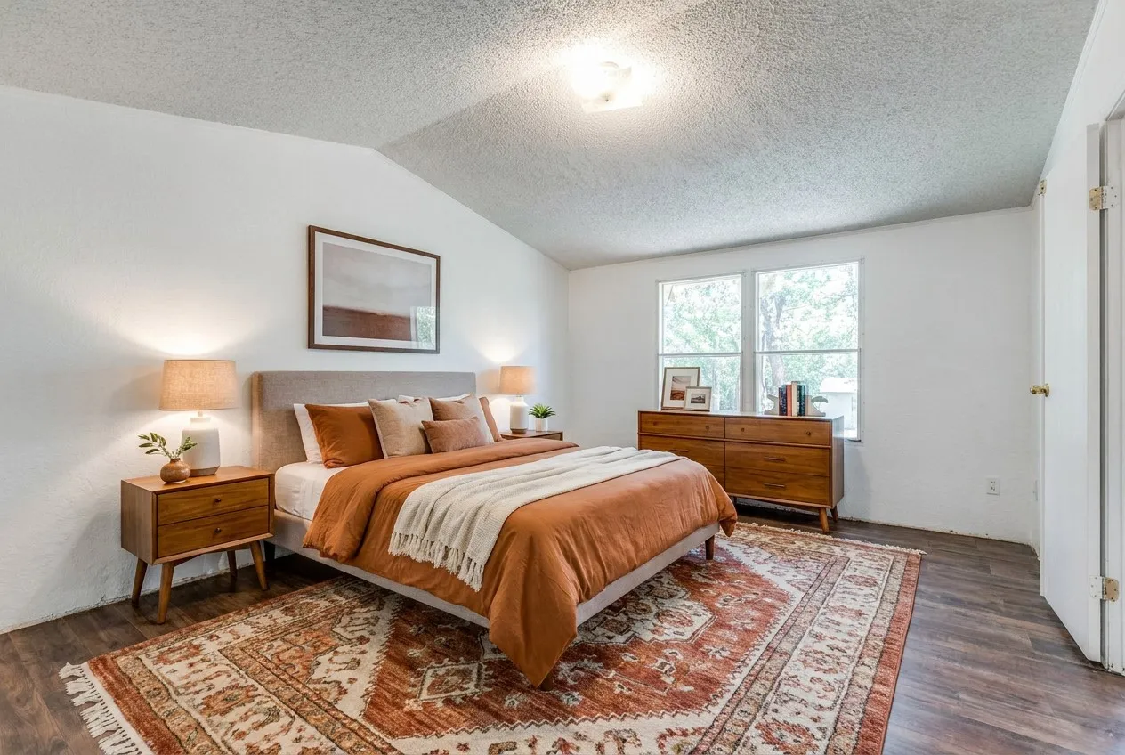 Virtually Staged Primary Bedroom.