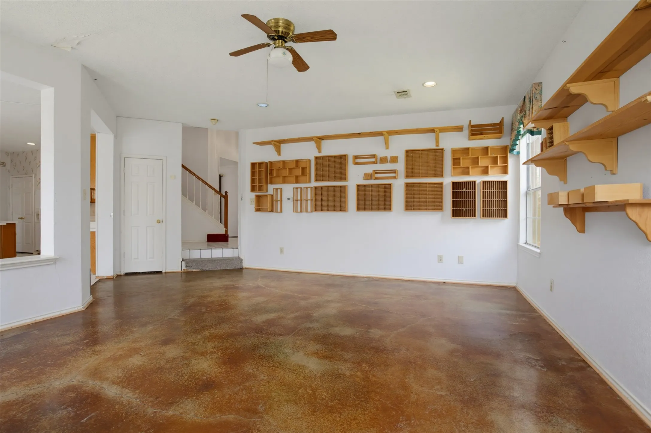 Polished concrete floor.