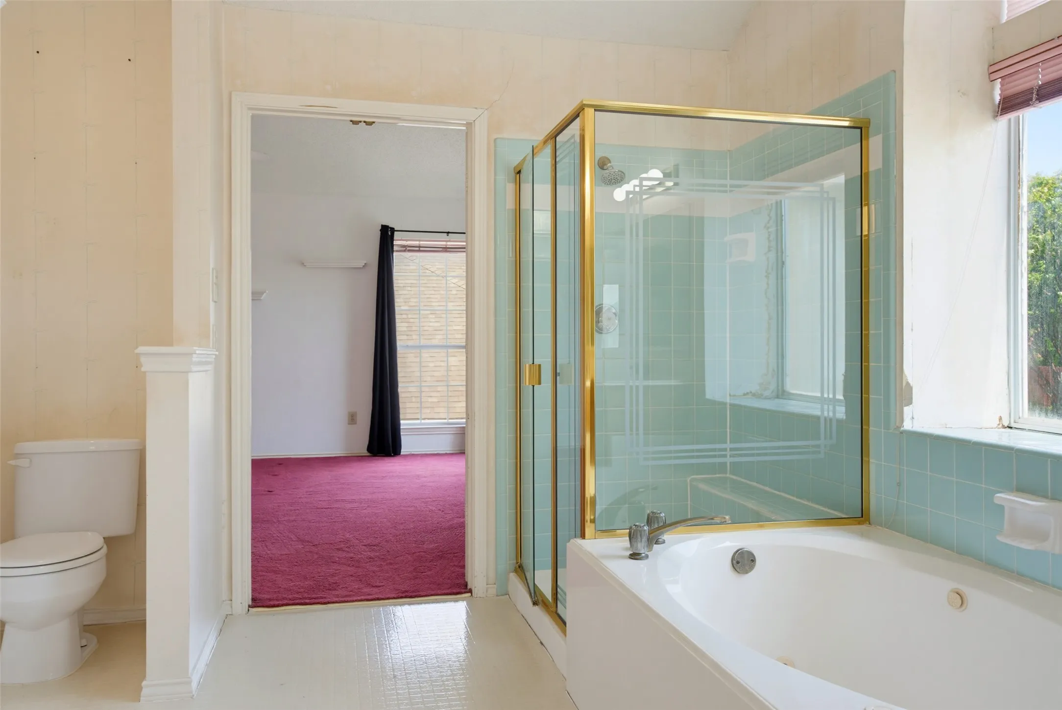 During your updates, it would be easy to enclose the toilet area, refinish the metals & replace the fixtures... VOILA!