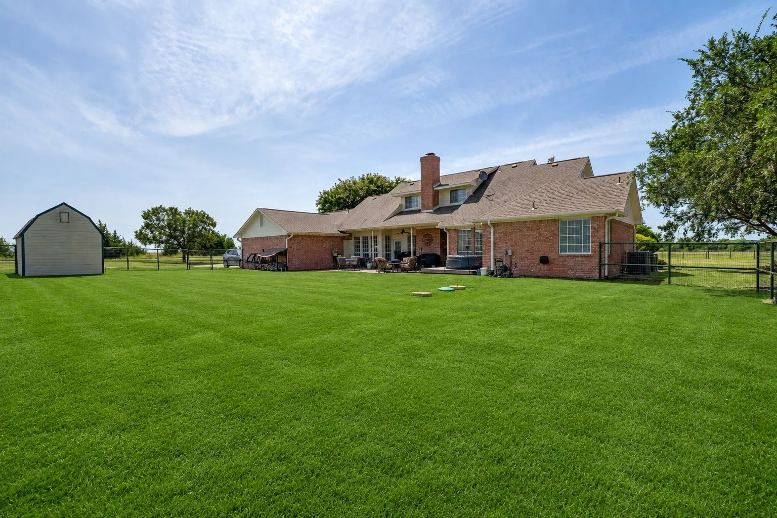 Large backyard.