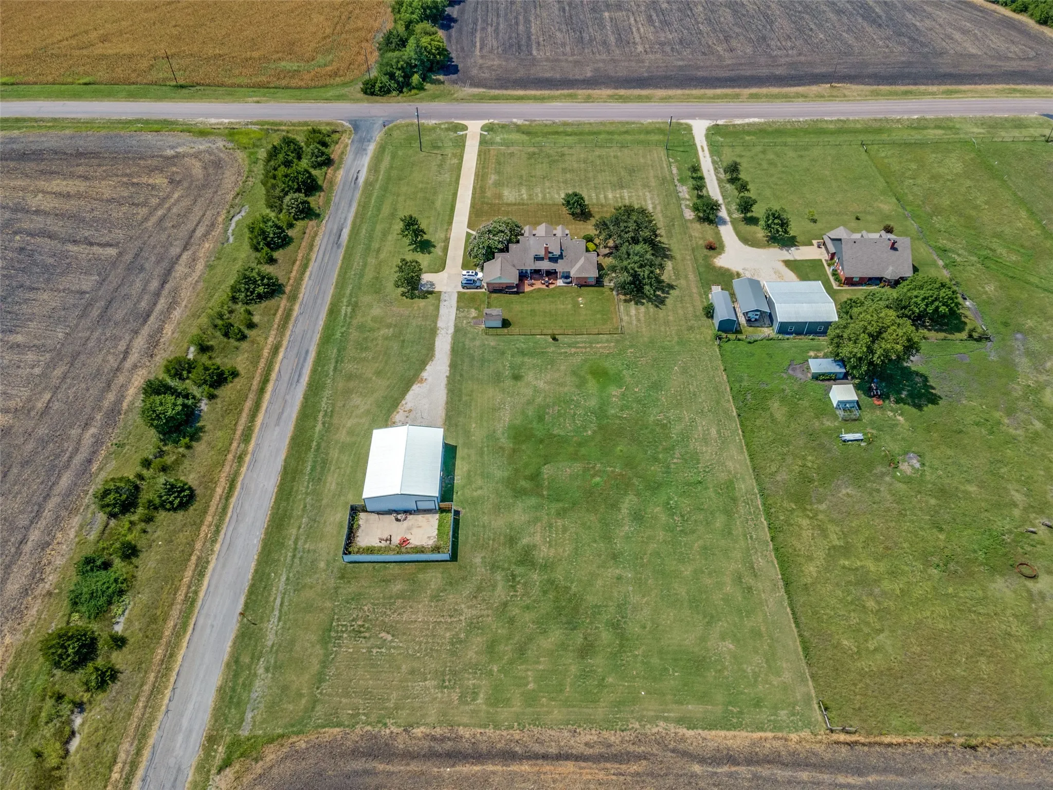View from the back of the property looking towards the front driveway.