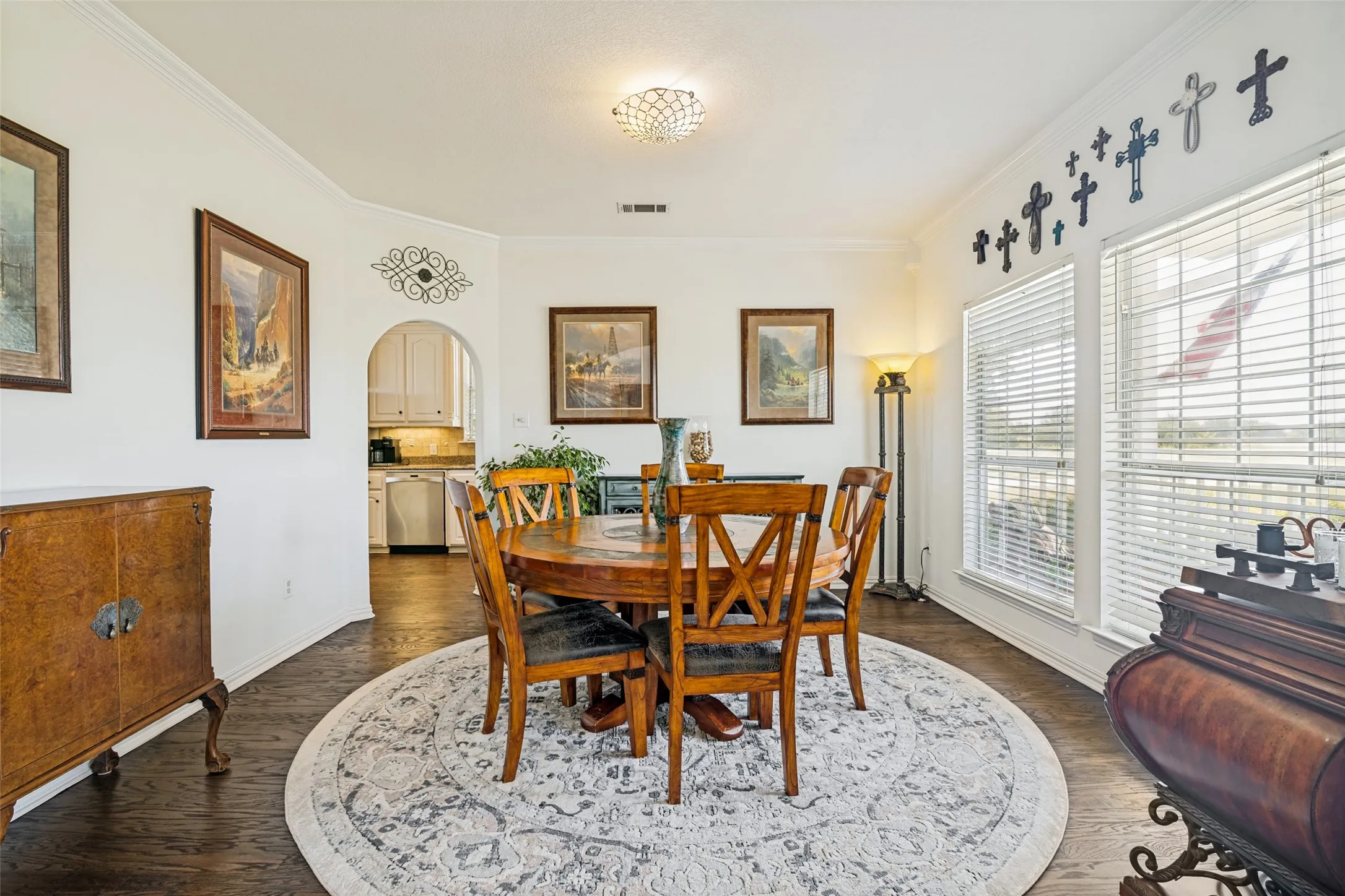 Dining room has room for a large table and buffet pieces.  This room could easily be made into an office.