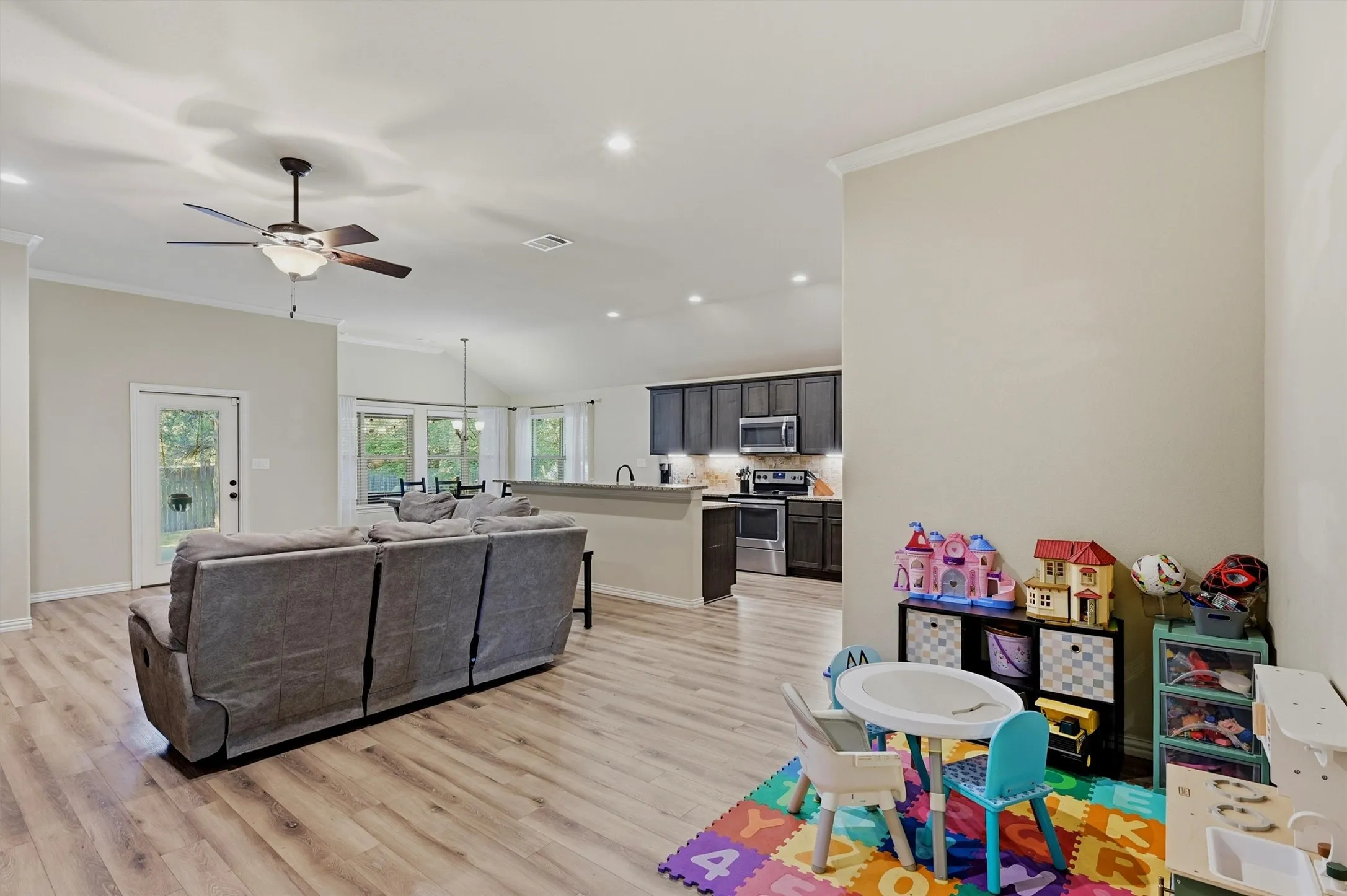 A little extra space is always nice. You could make a play area for the kiddos, set up a coffee/tea bar or even a little reading corner. The possibilities are endless!