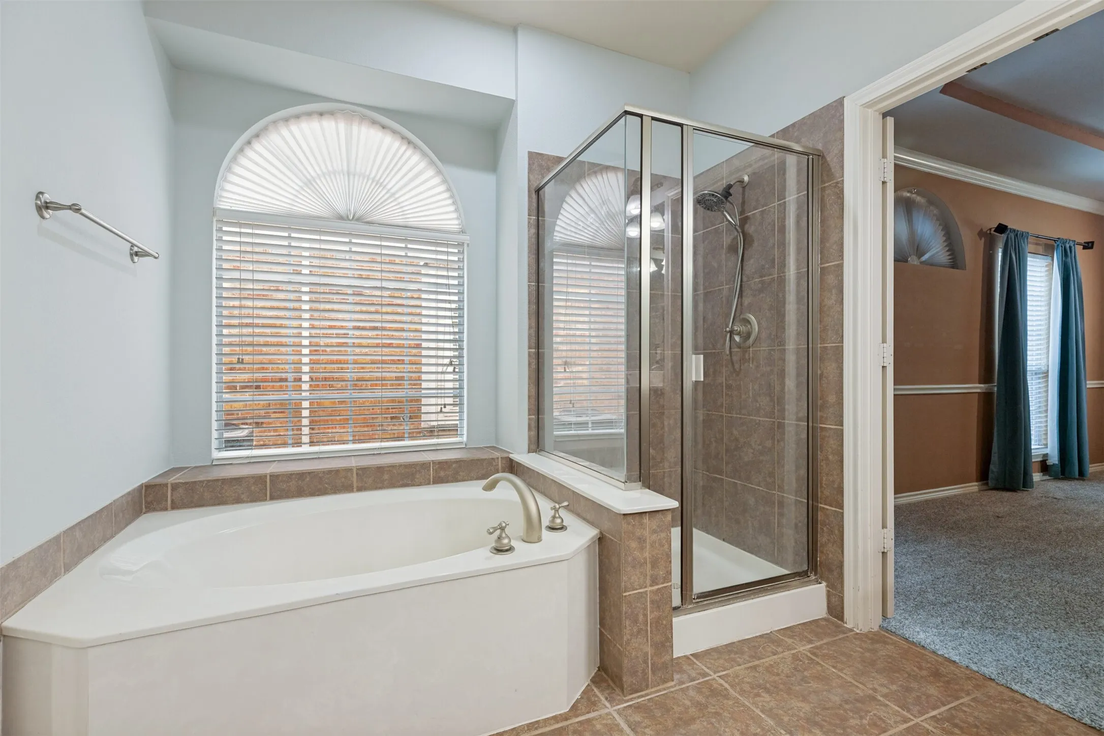 Garden tub and separate walk-in shower