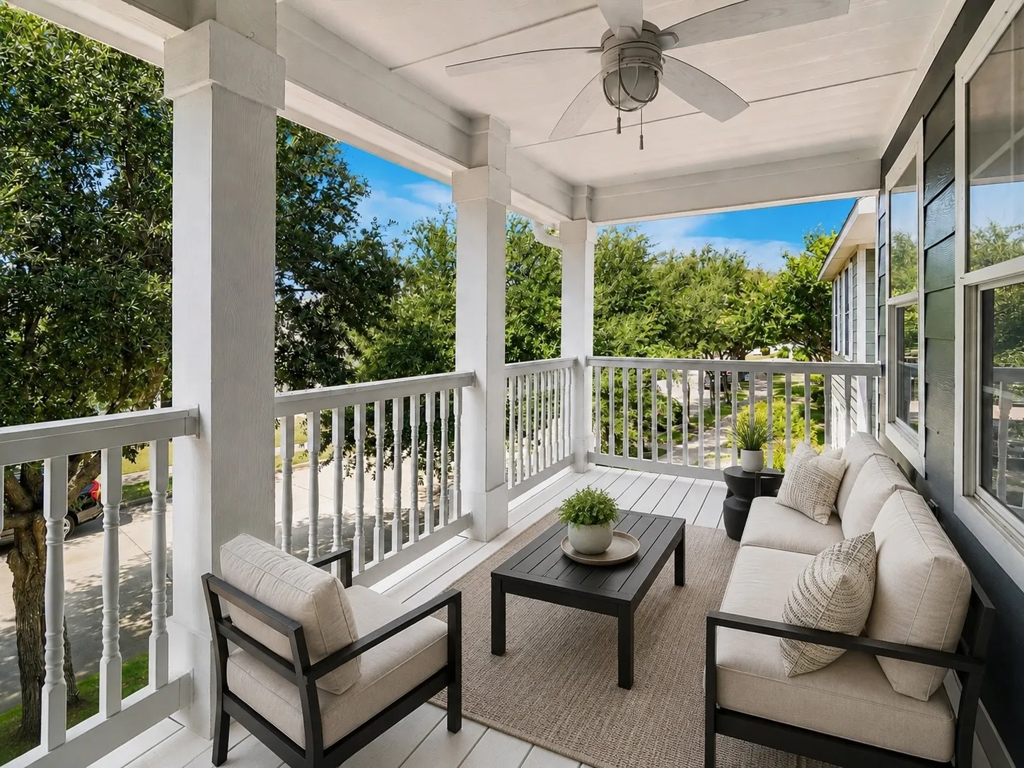 Virtually Staged Upstairs Balcony